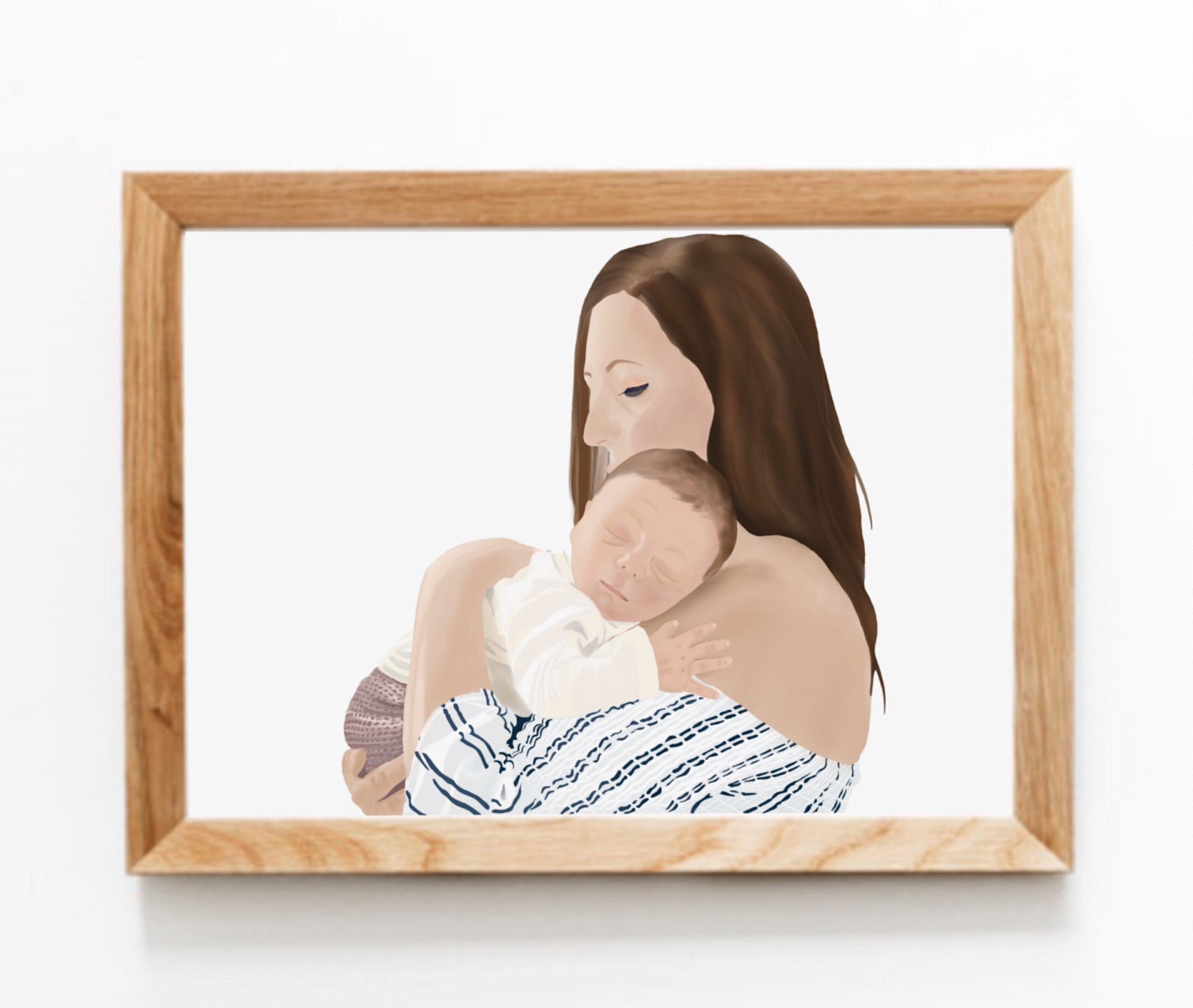 portrait illustré personnalisé famille