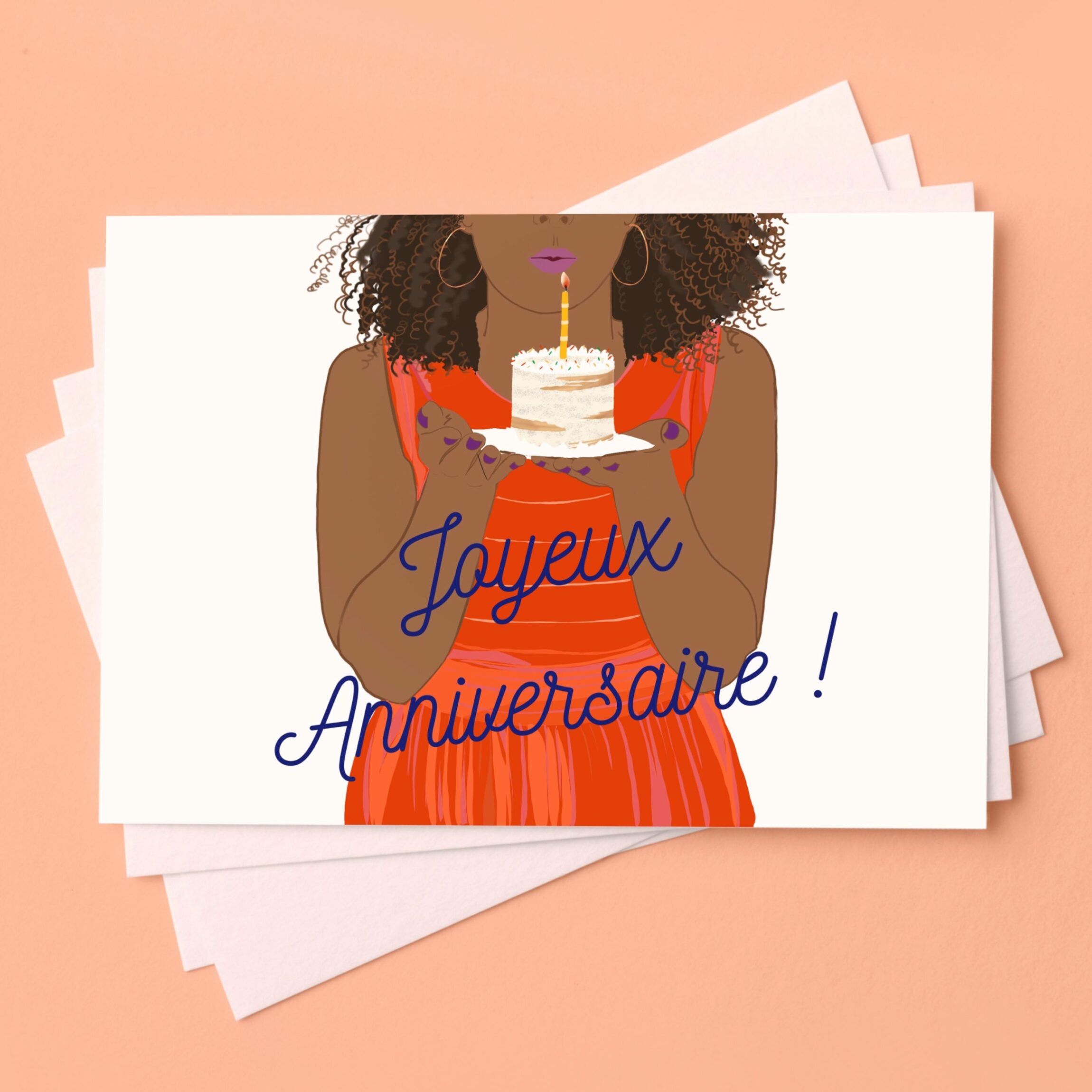 carte anniversaire femme gâteau