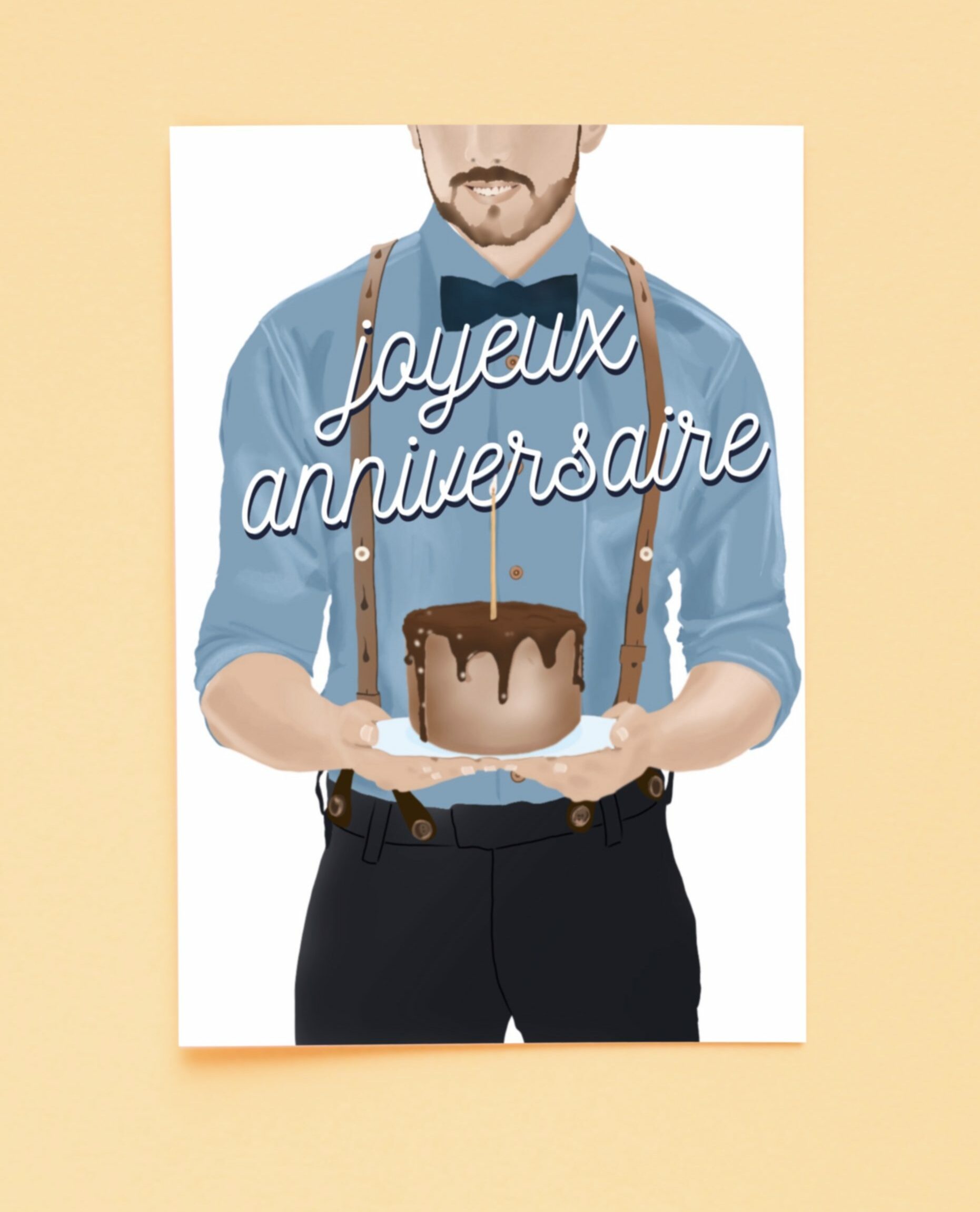 carte anniversaire homme gâteau