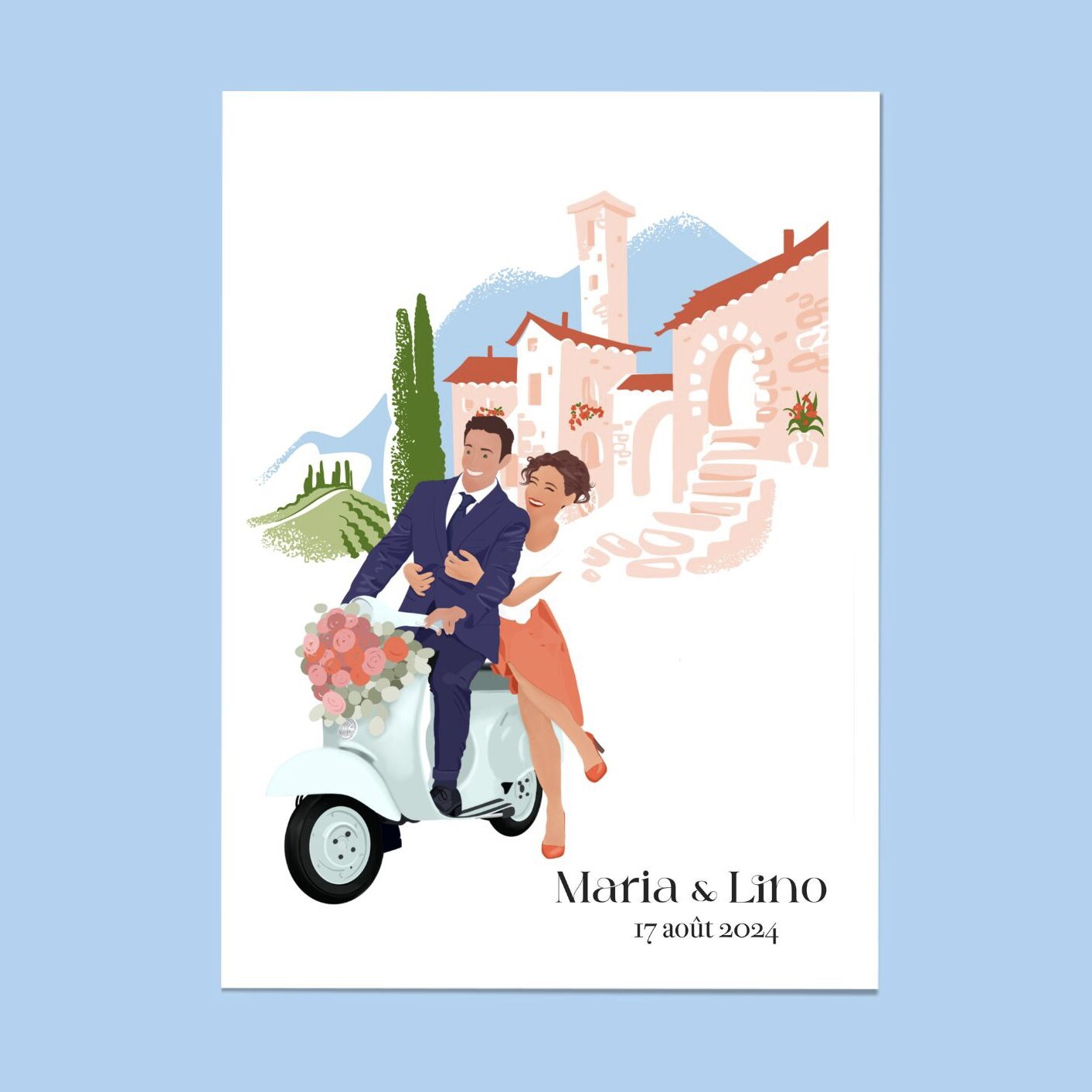 faire-part mariage illustré personnalisé