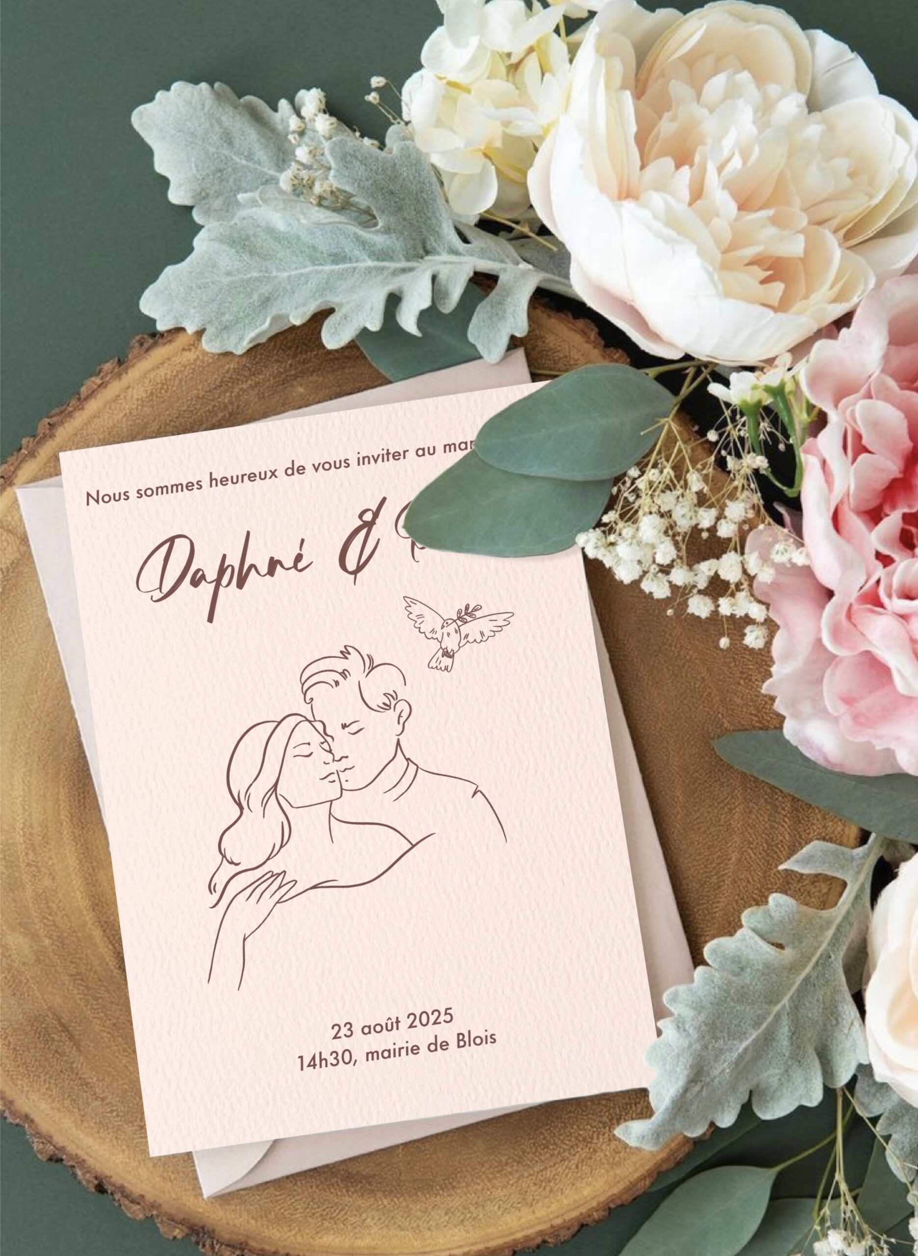 faire-part mariage illustré personnalisé
