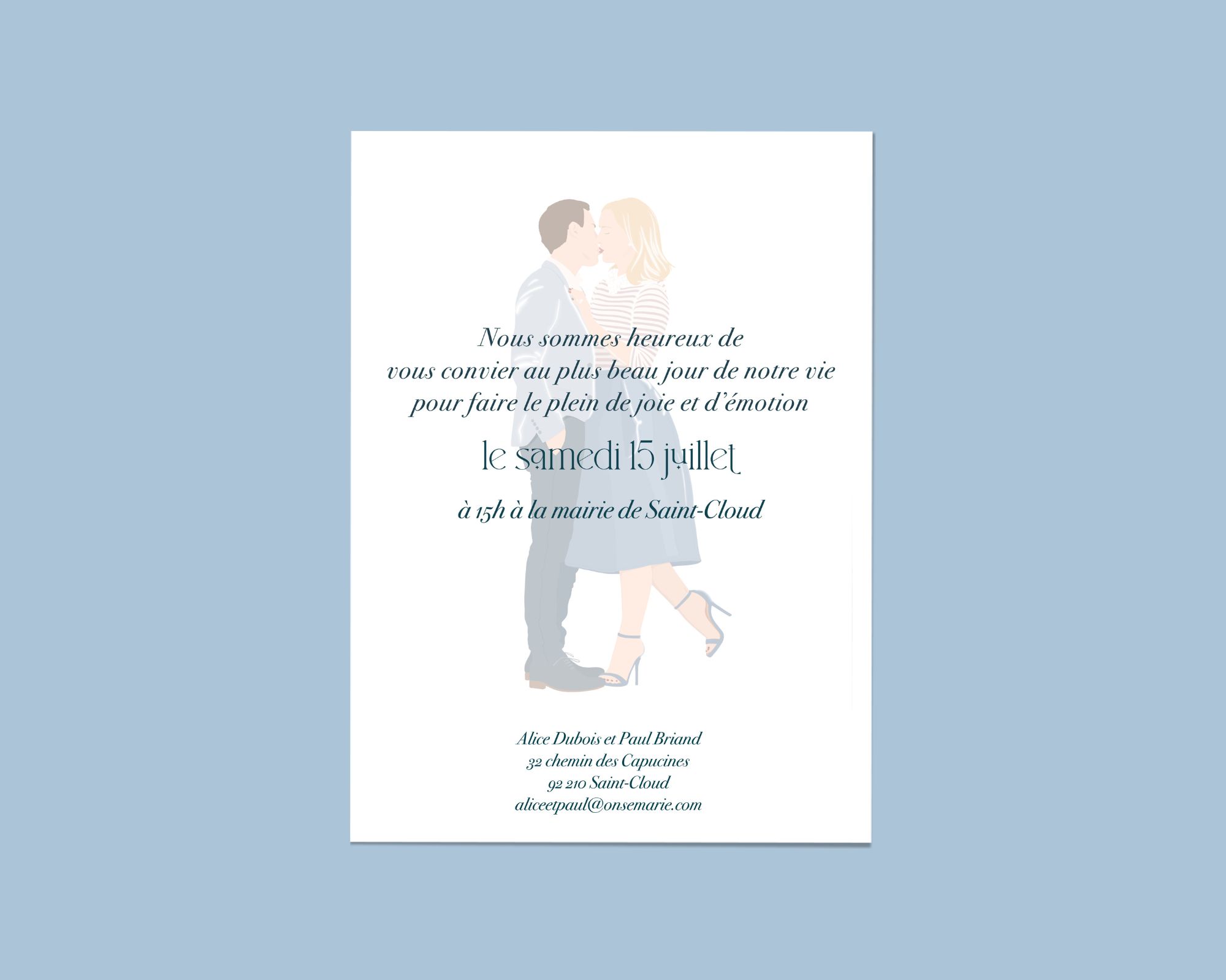 faire-part mariage illustré personnalisé