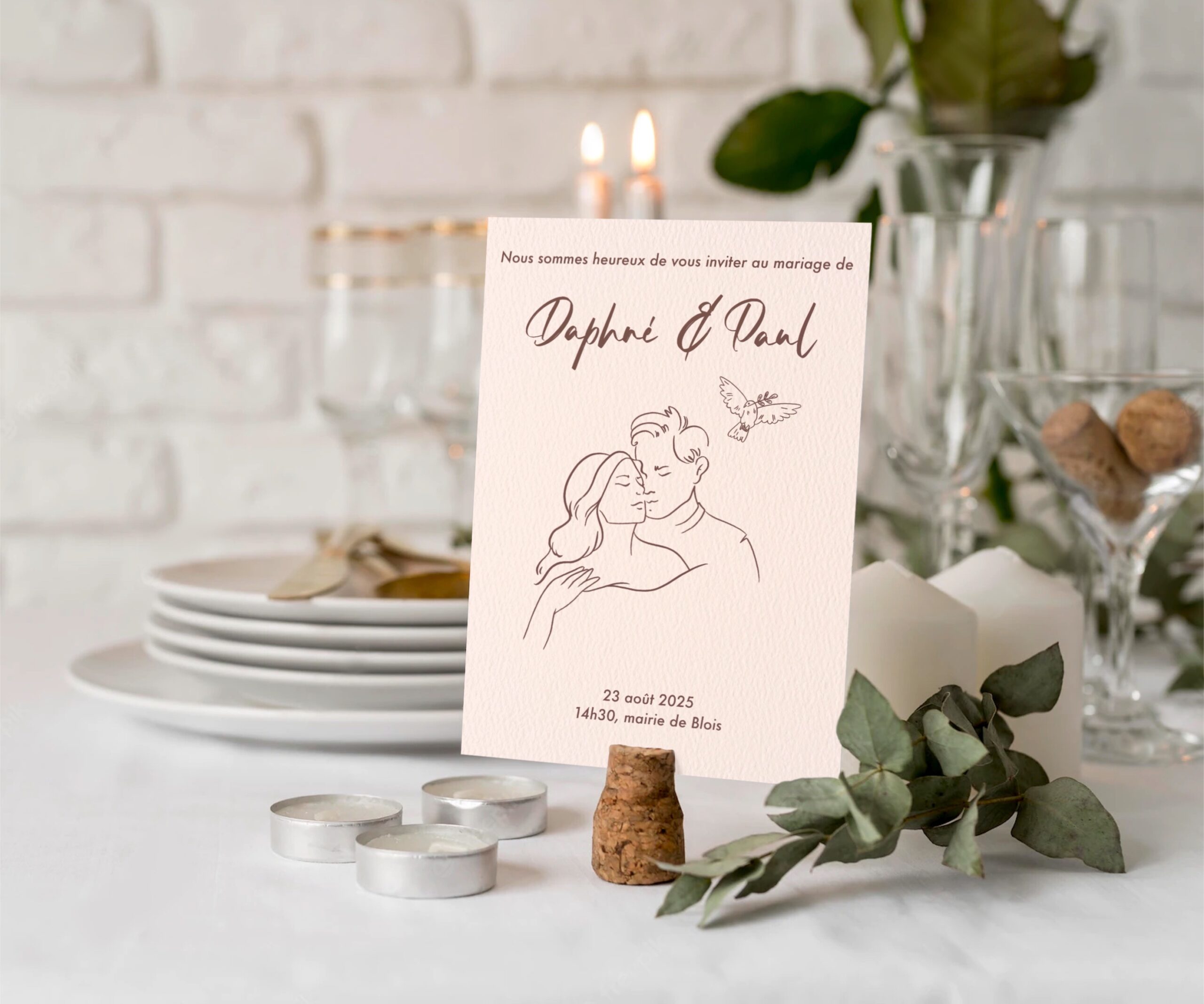 faire-part mariage illustré personnalisé