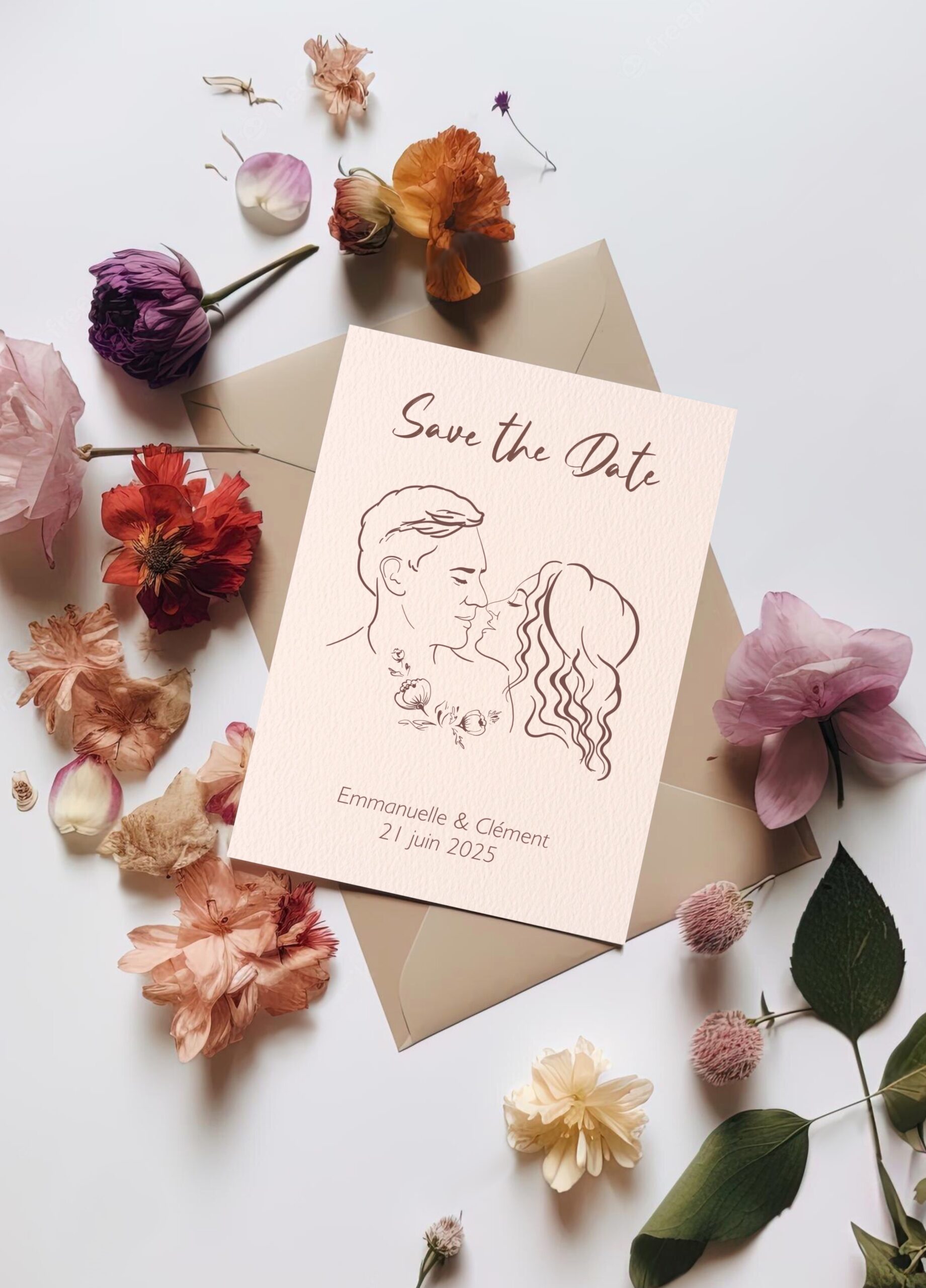 faire-part mariage illustré personnalisé