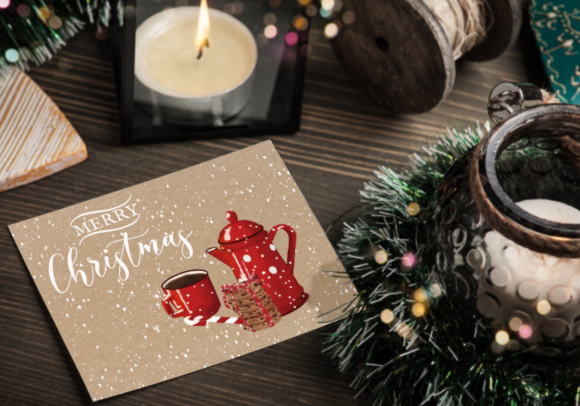 carte noel vintage illustree