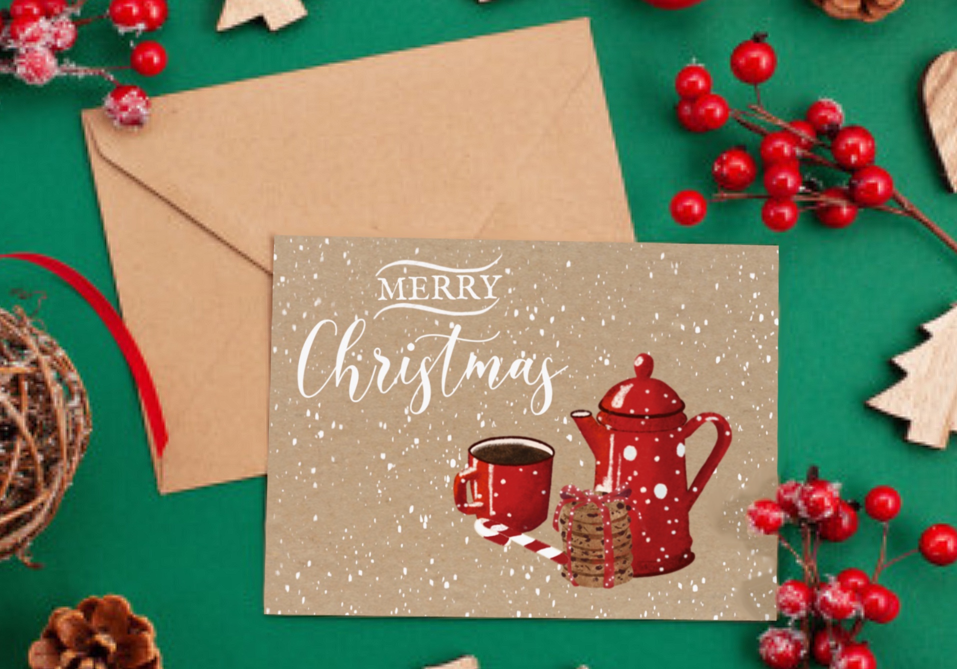 carte noel vintage illustree