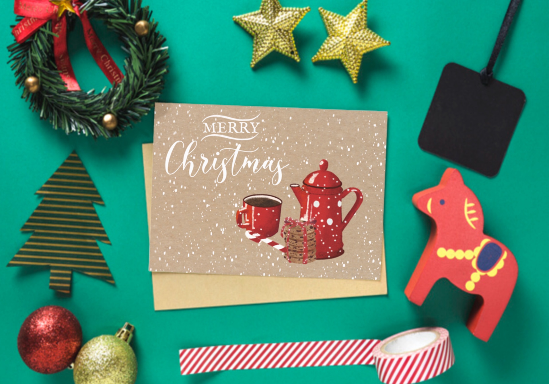 carte noel vintage illustree