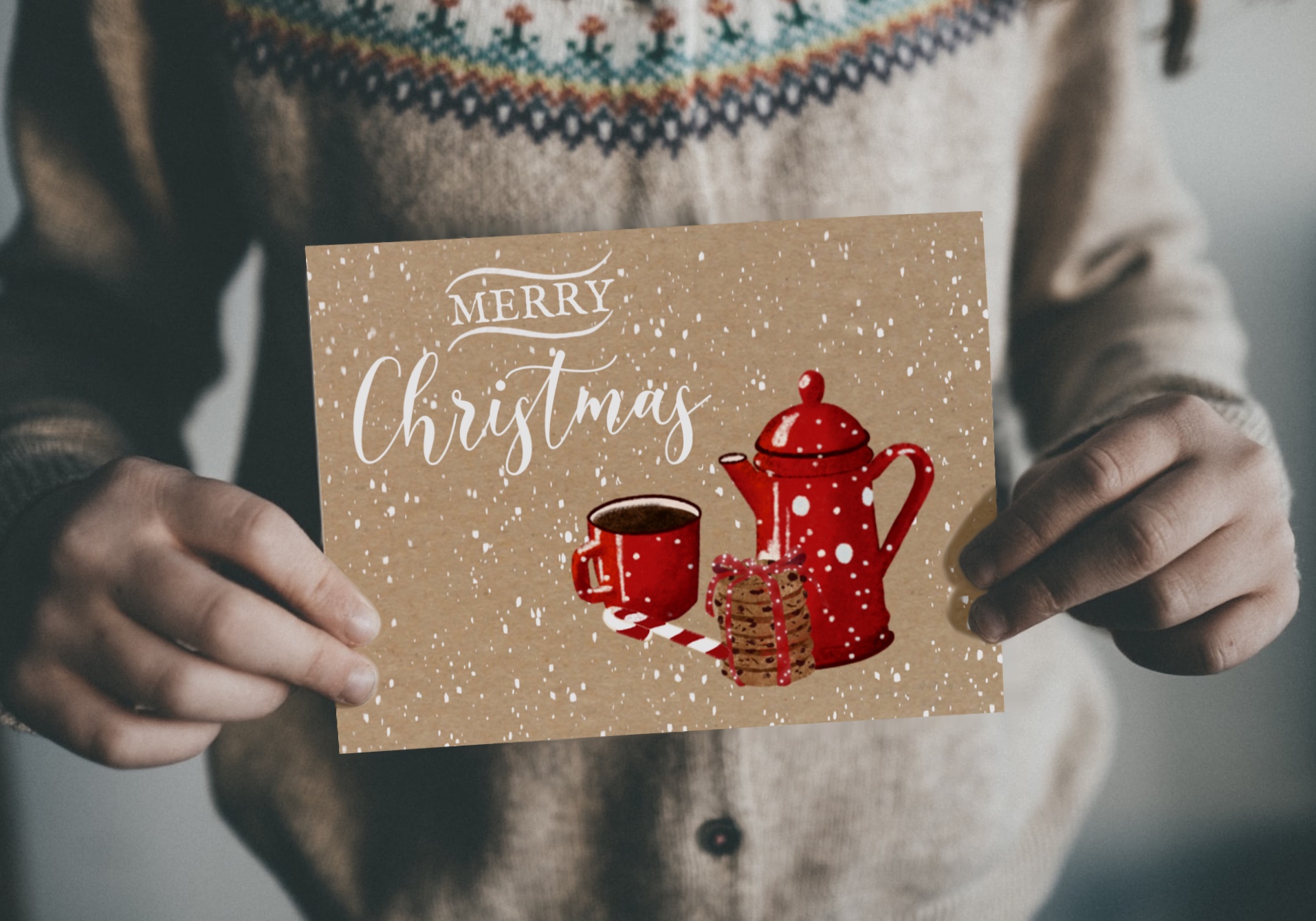 carte noel vintage illustree