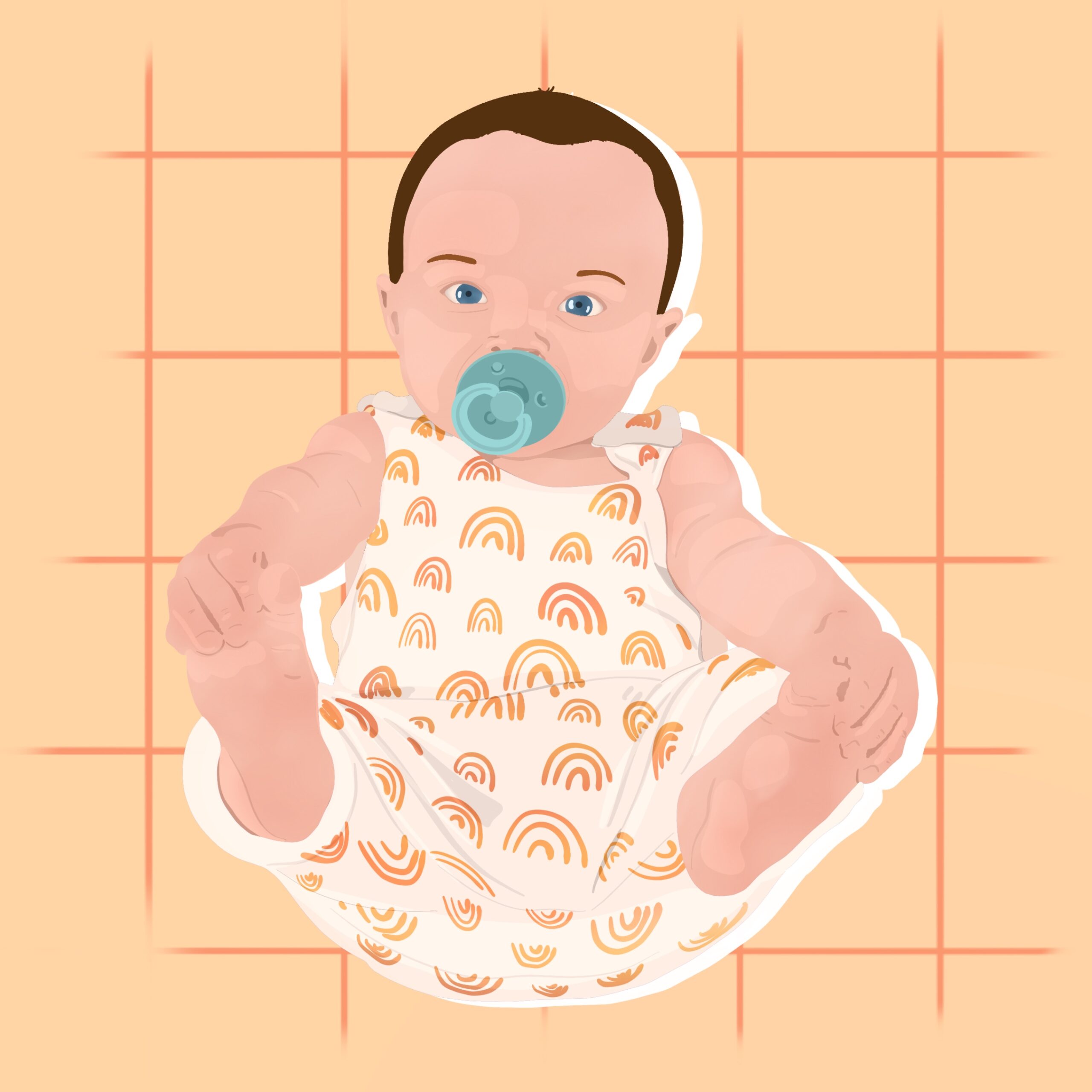 portrait illustré personnalisé bebe