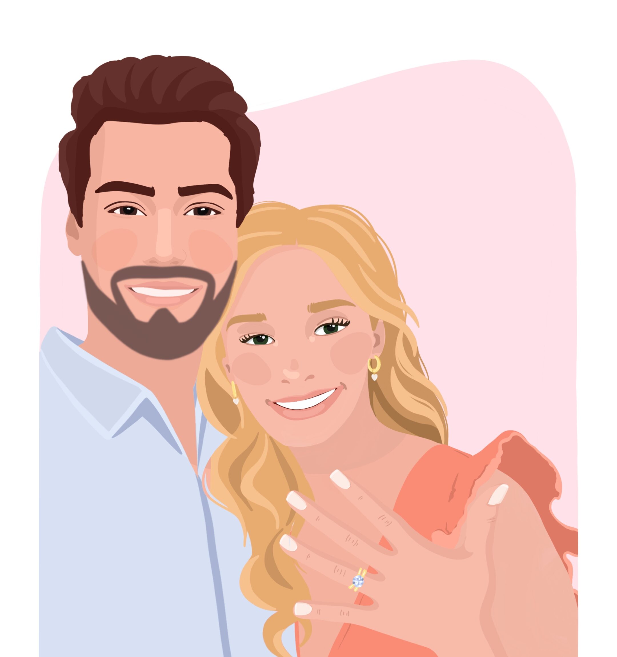 portrait illustre personnalise couple
