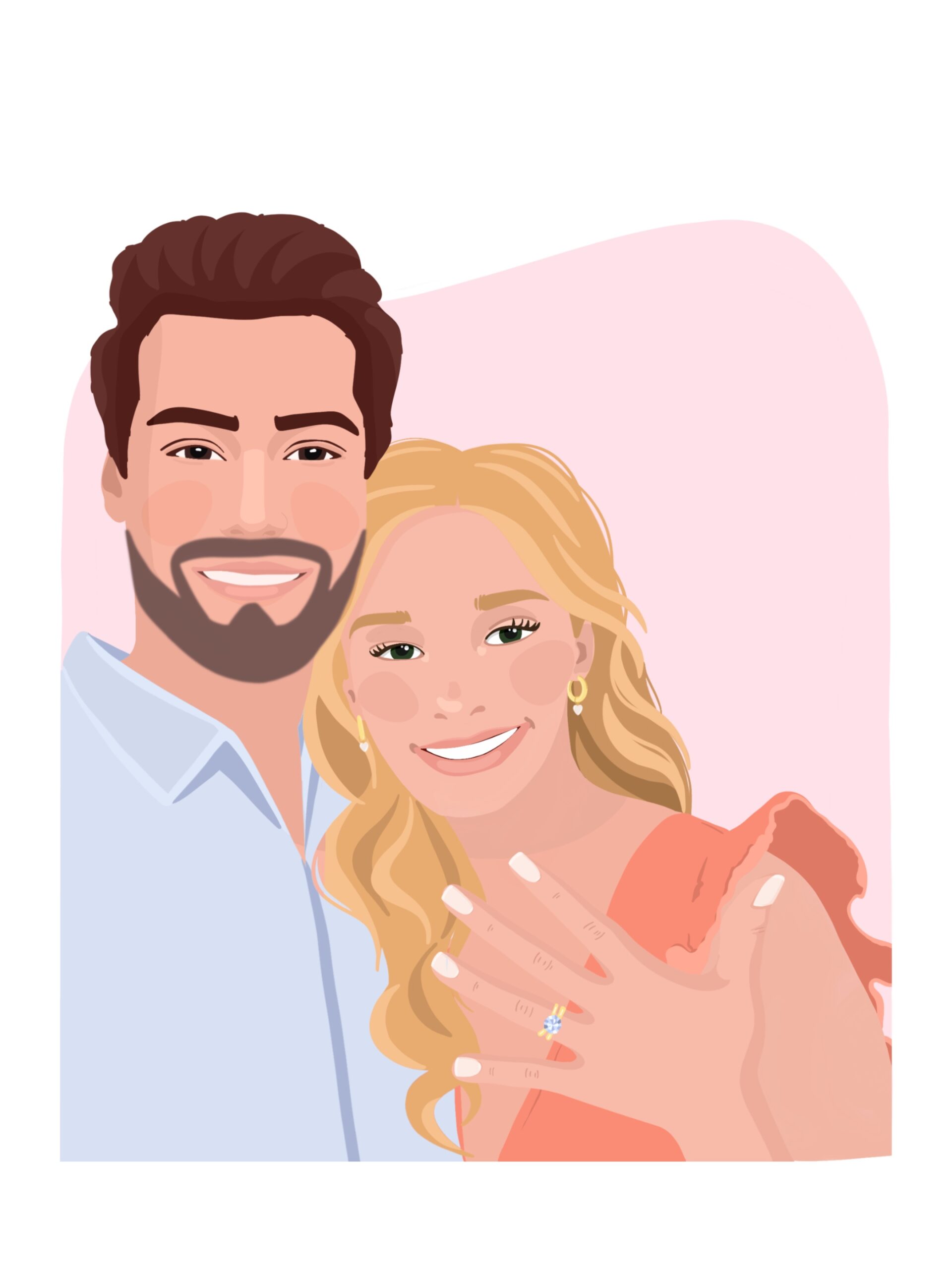 portrait illustre personnalise couple