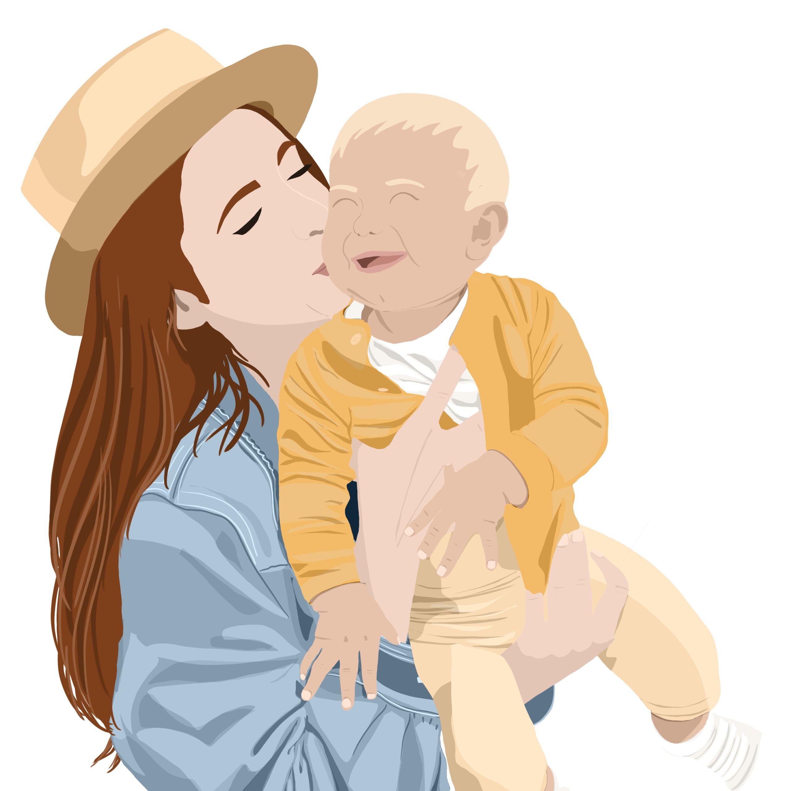 portrait illustré personnalisé famille