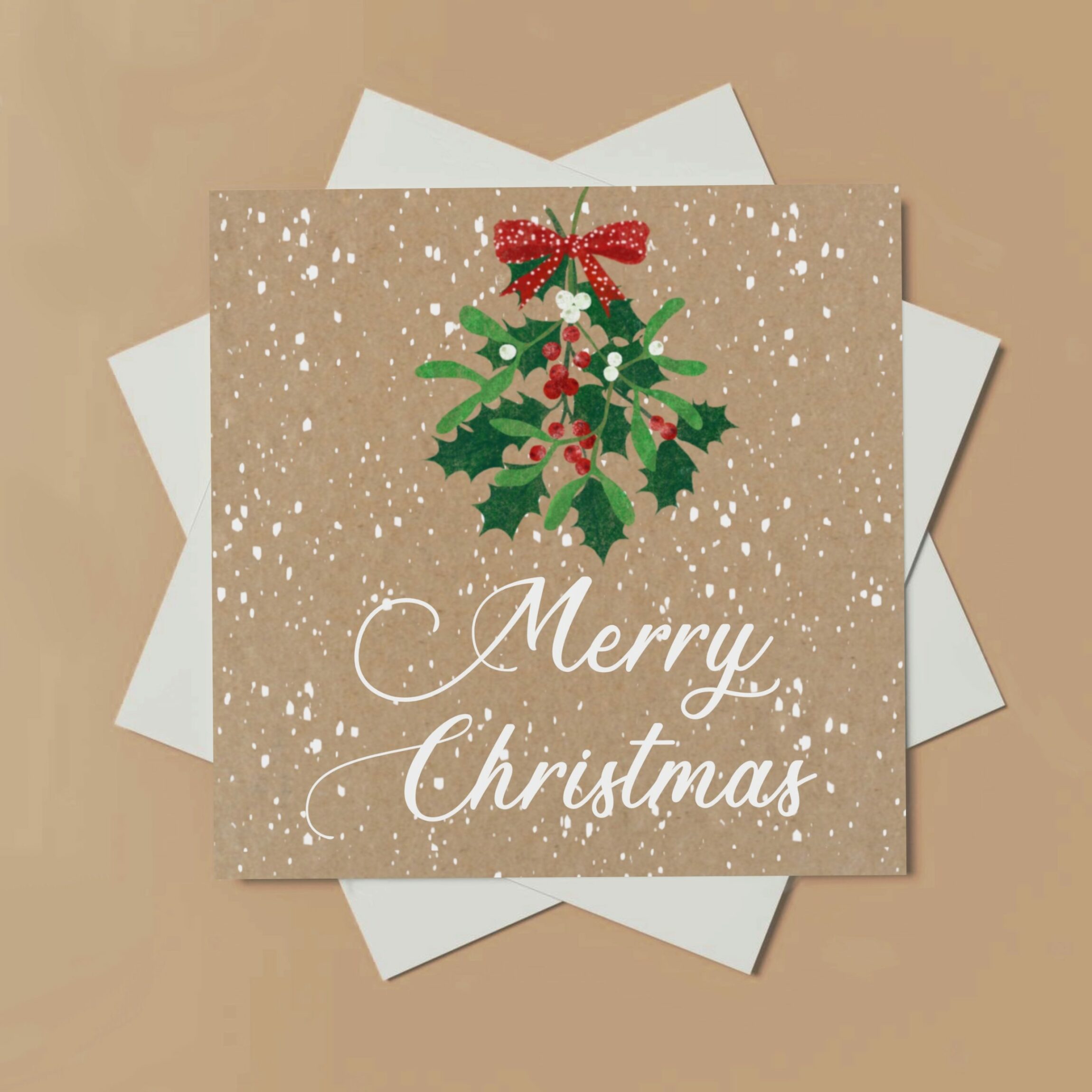 carte noel florale vintage