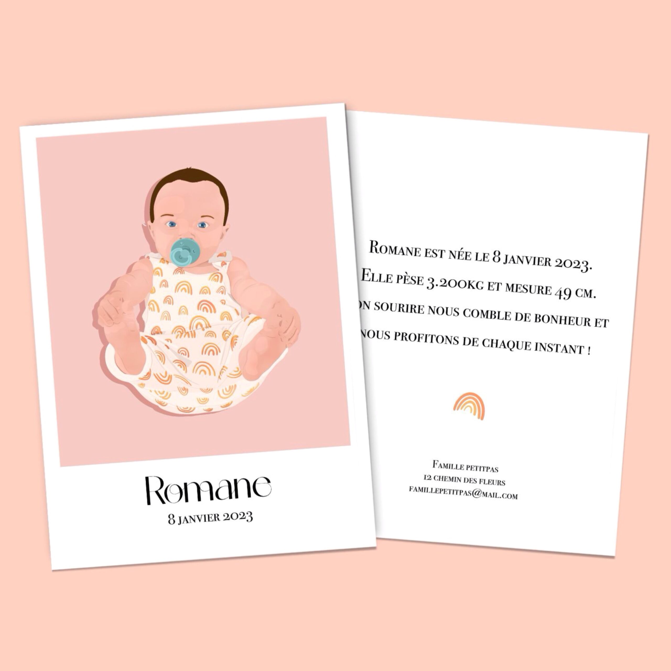 Faire-part de naissance - Portrait de bébé