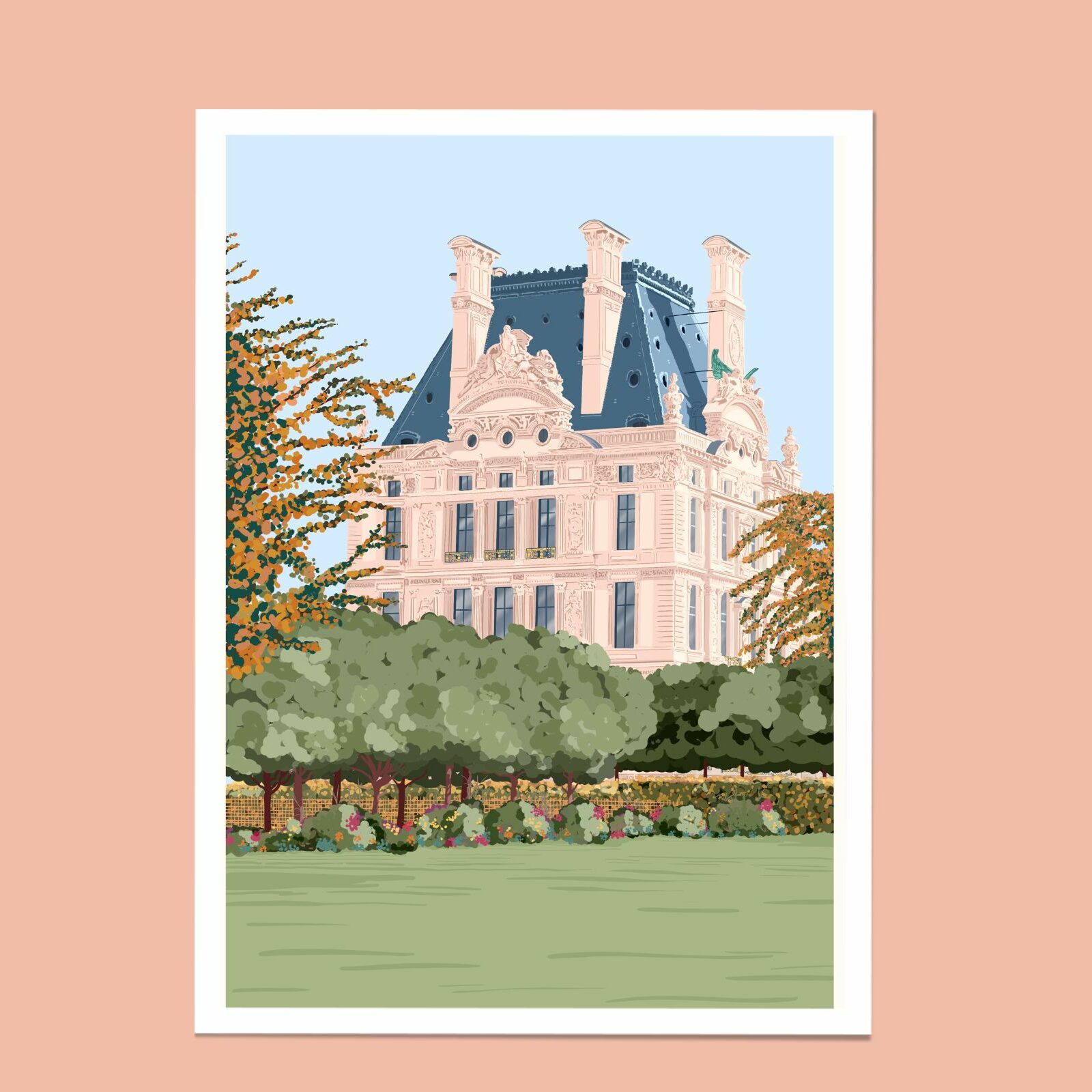 affiche Tuileries Louvre Paris voyage