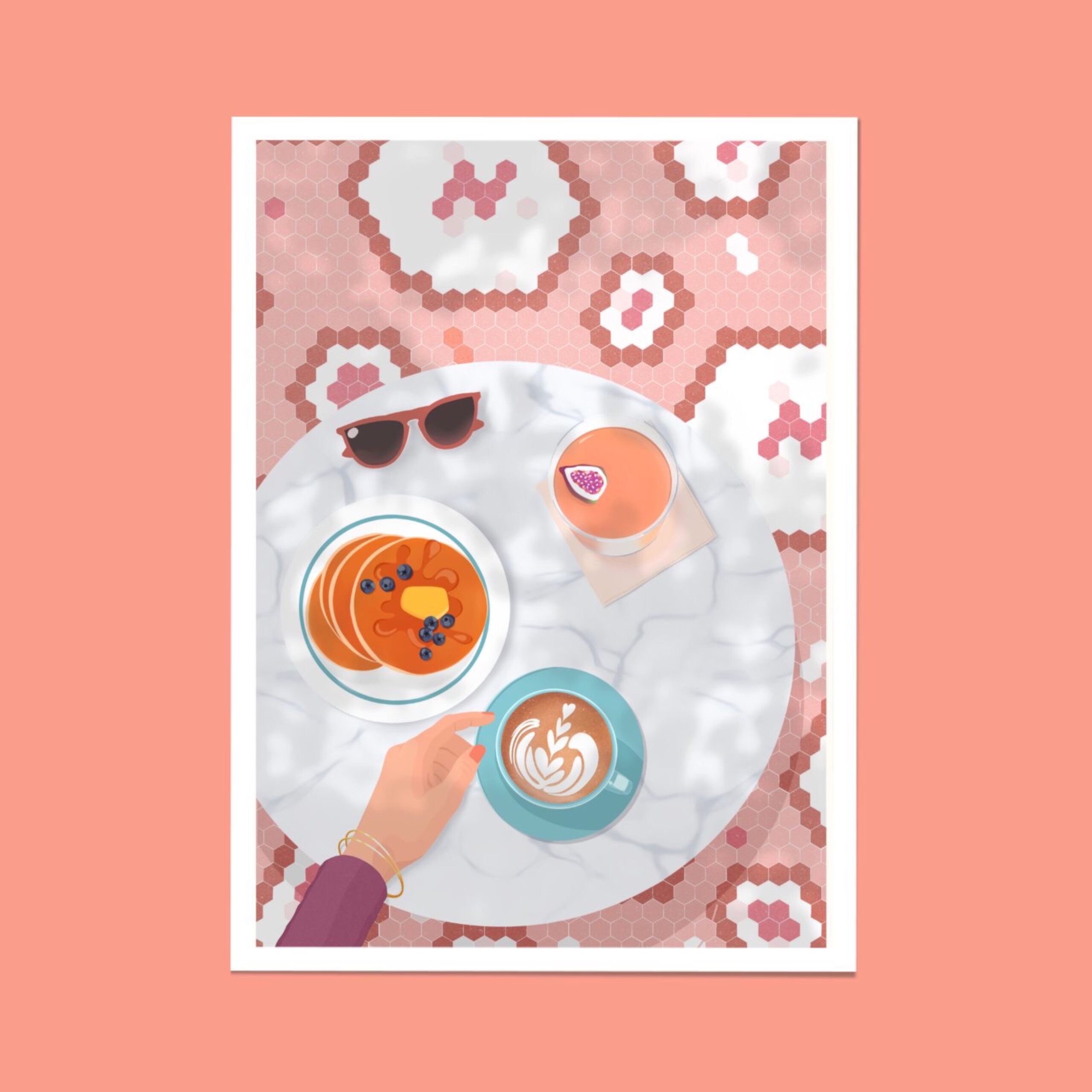 affiche food new york brunch pancakes