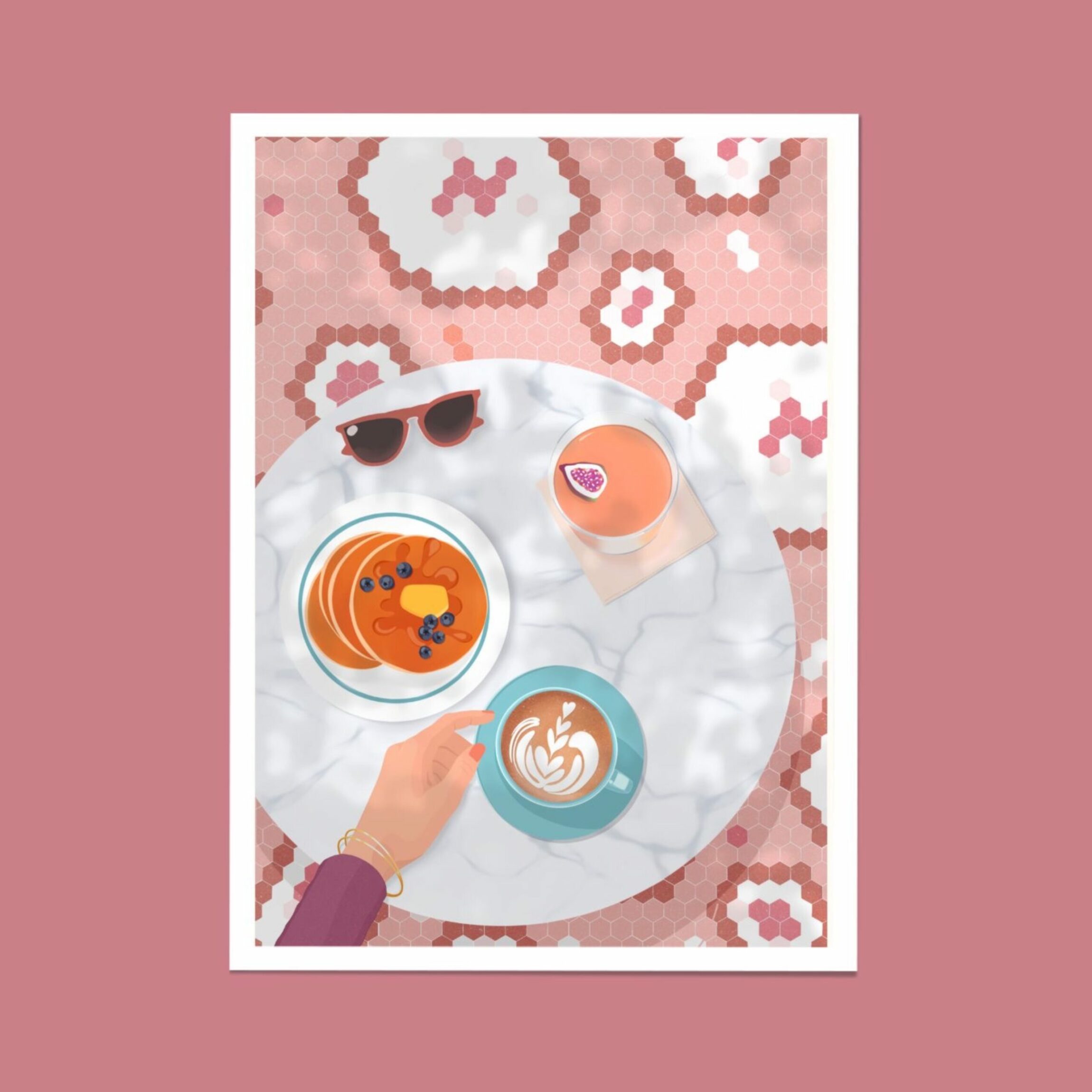 affiche food new york brunch pancakes