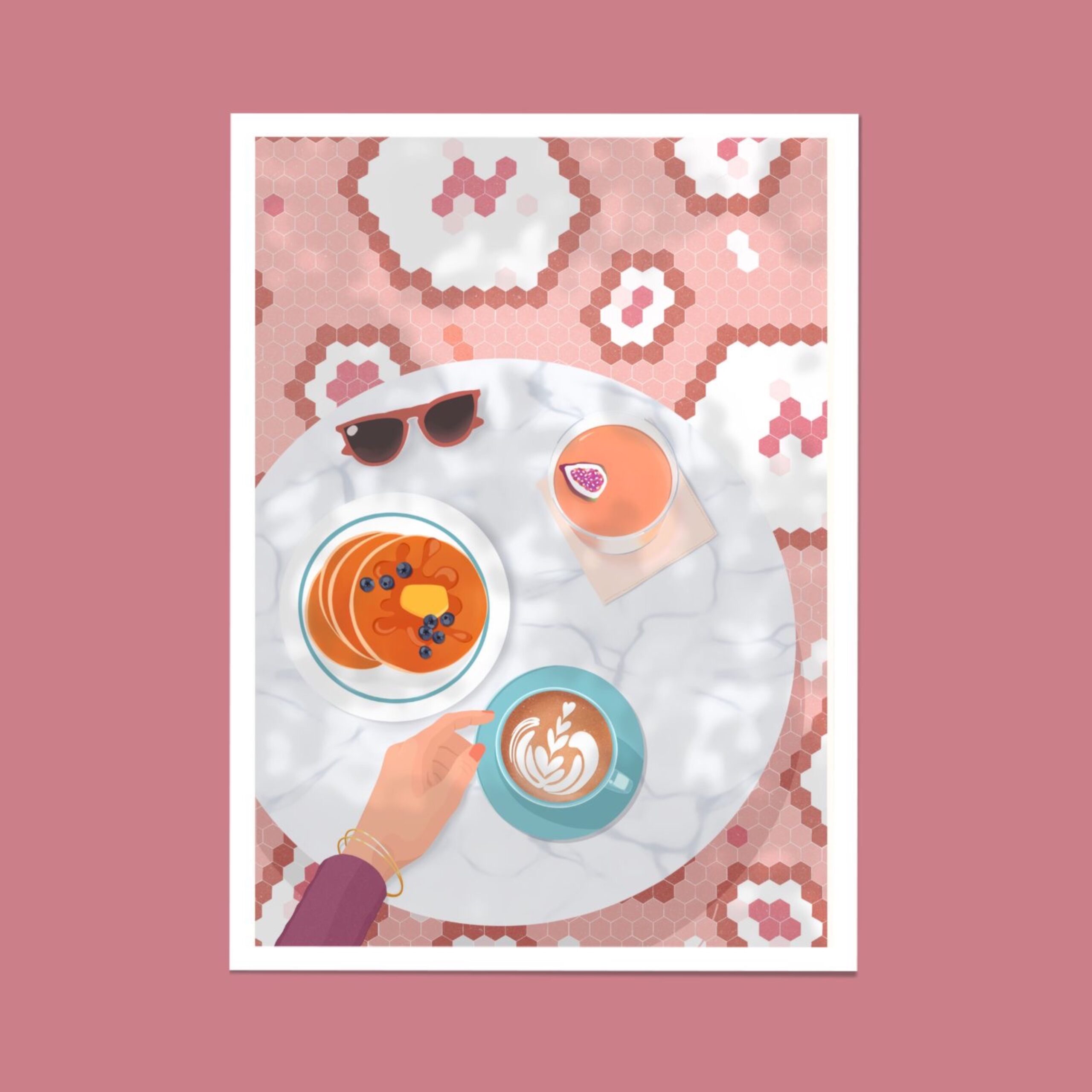 affiche food new york brunch pancakes