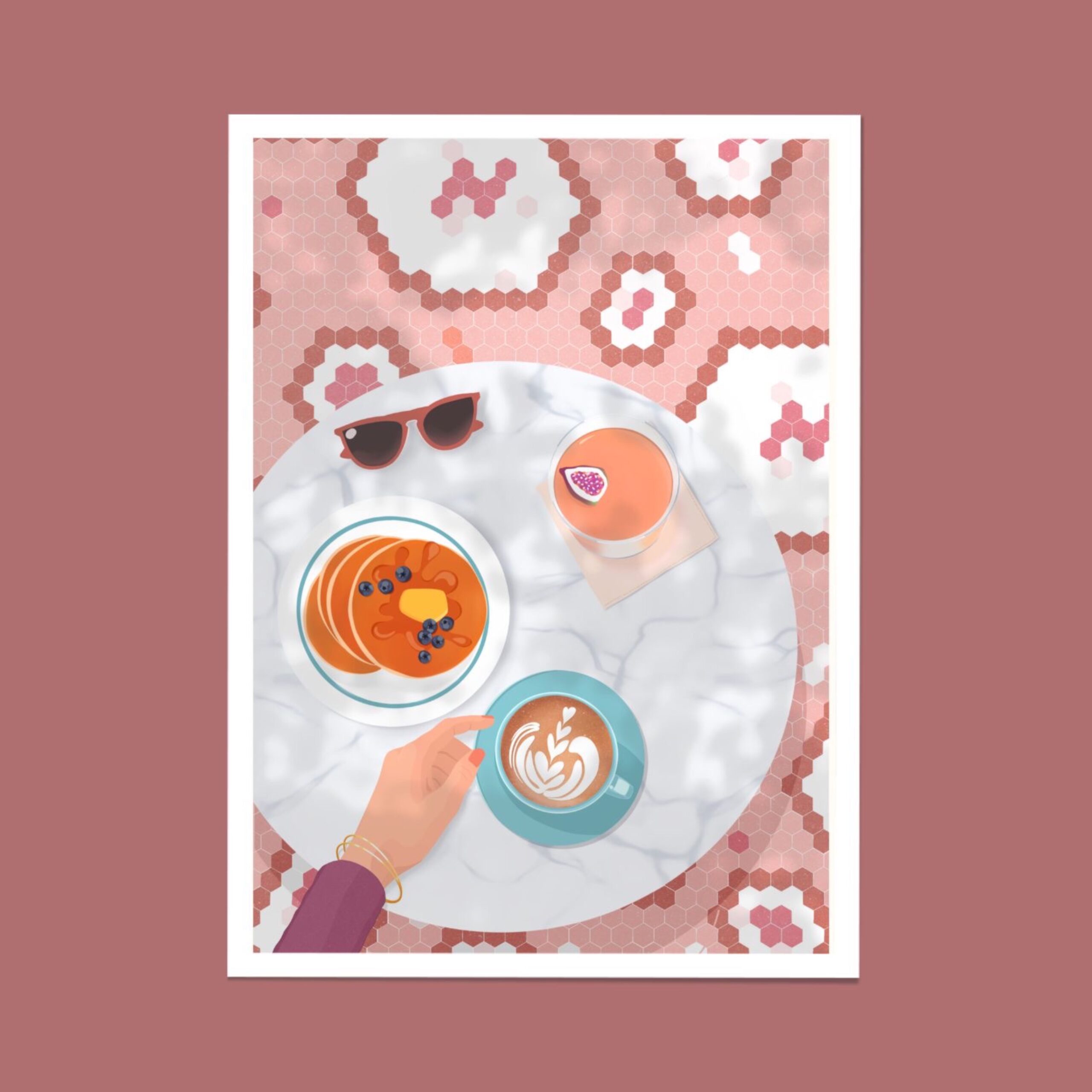 affiche food new york brunch pancakes