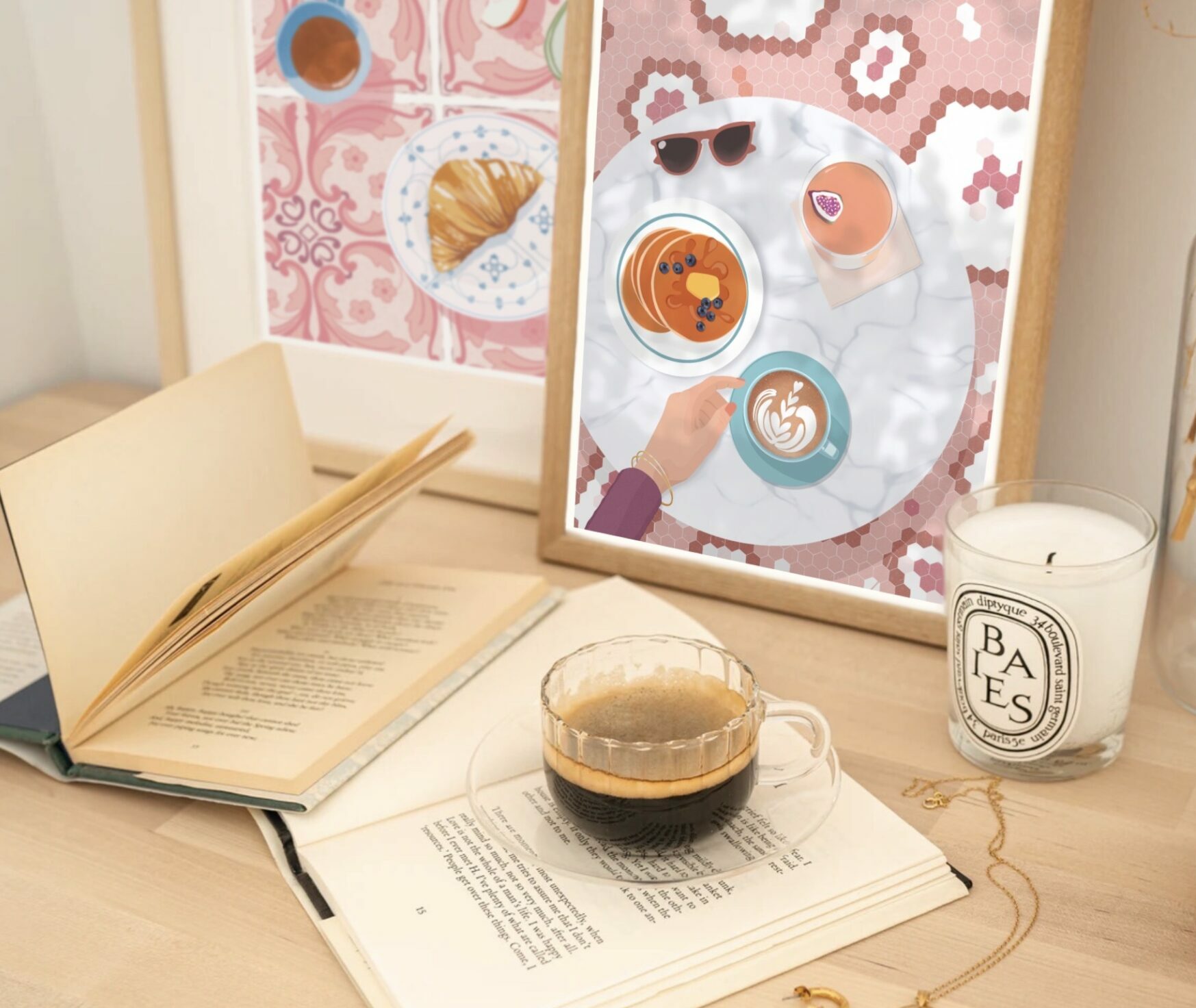 affiche food new york brunch pancakes