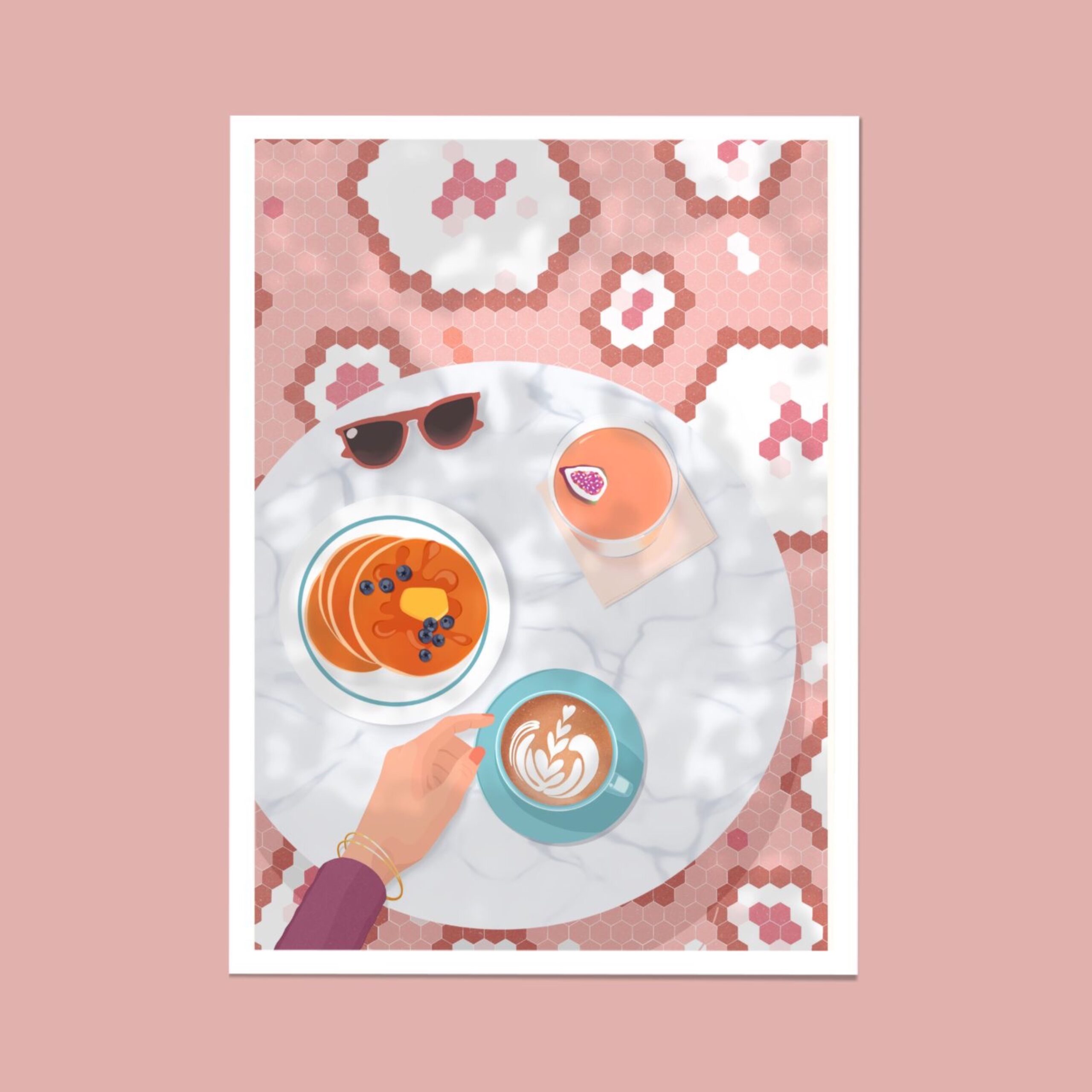 affiche food new york brunch pancakes