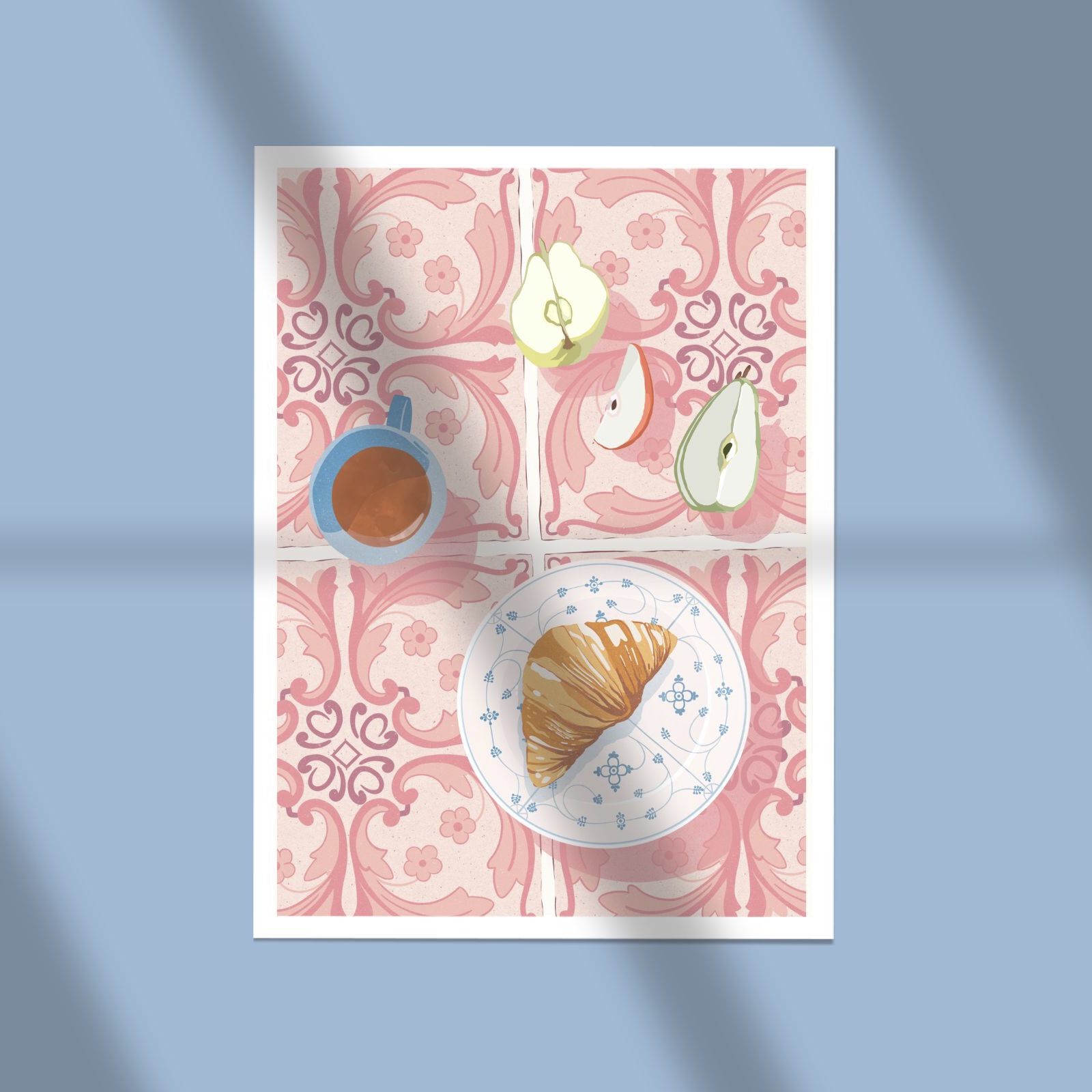 affiche food poire café breakfast