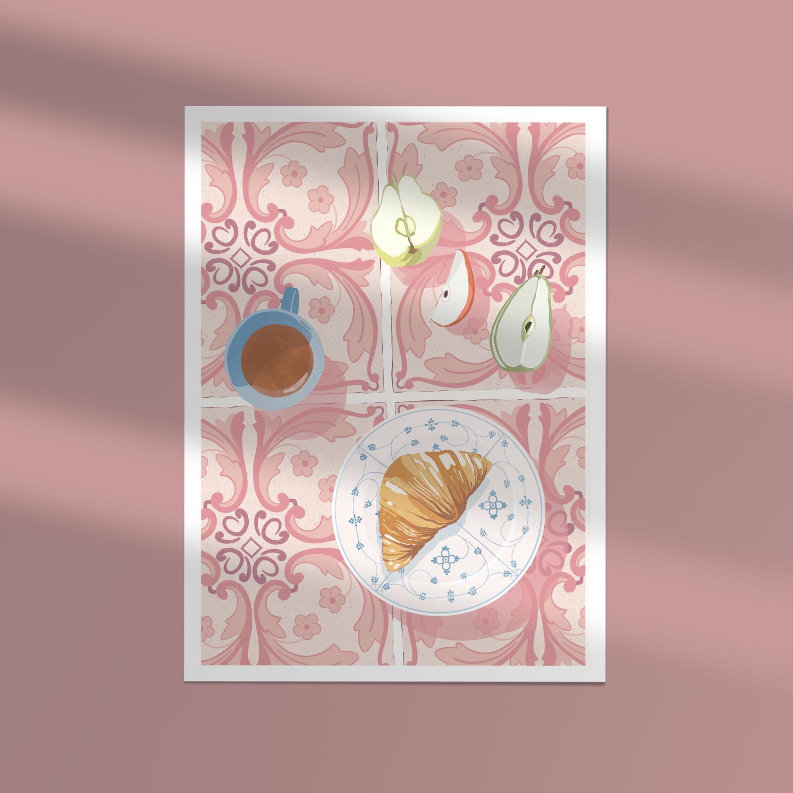 affiche food poire café breakfast