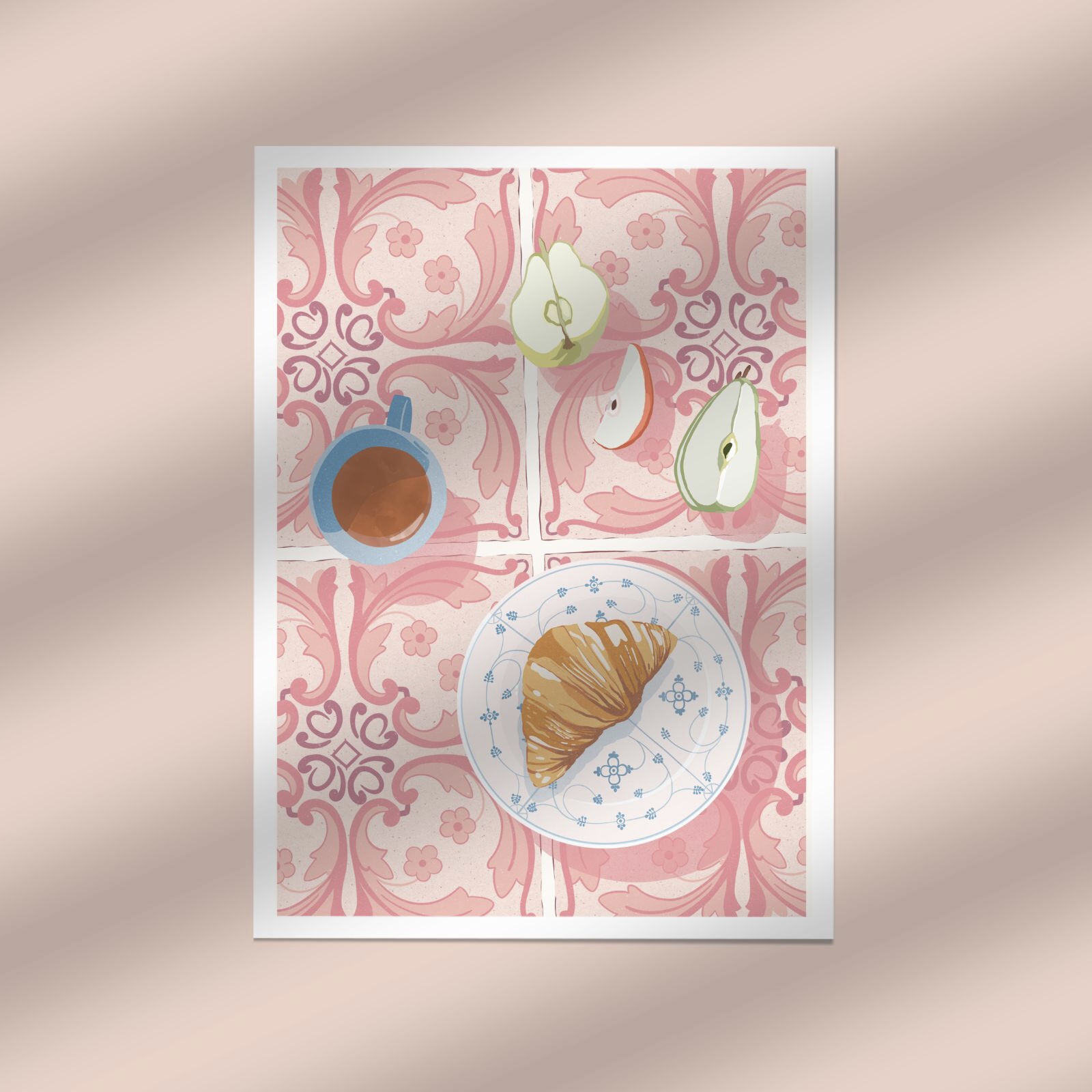 affiche food poire café breakfast