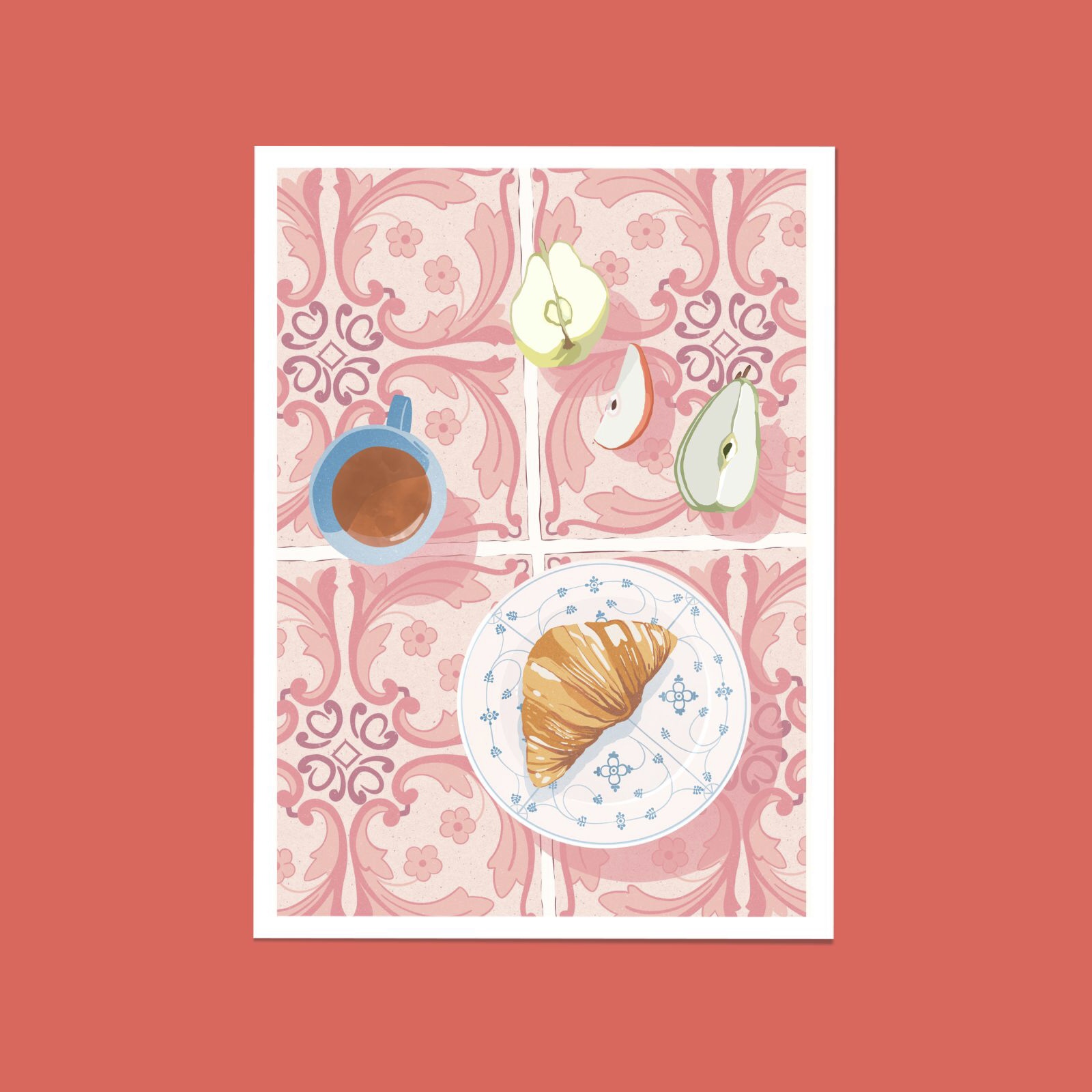 affiche food poire café breakfast