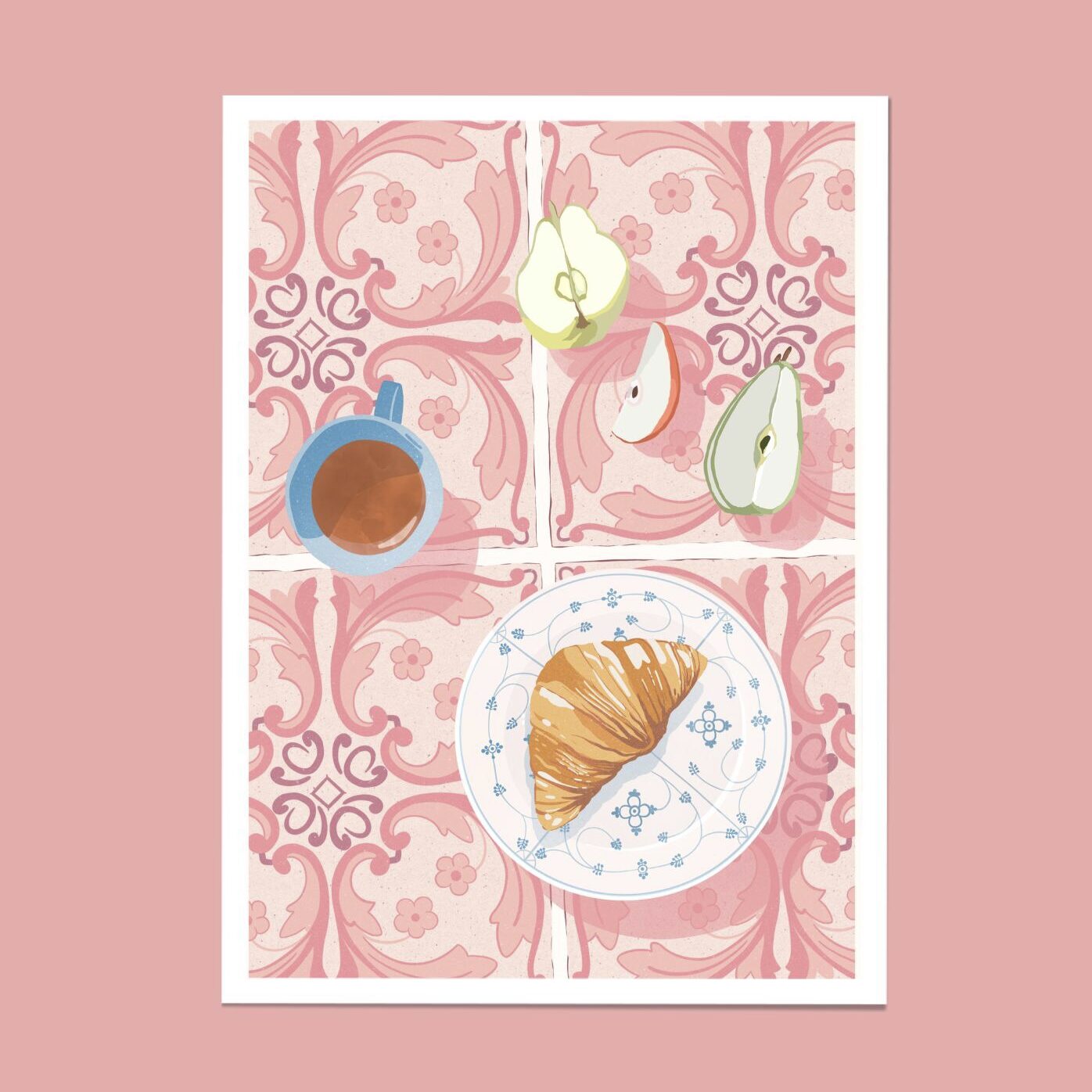 affiche food poire café breakfast
