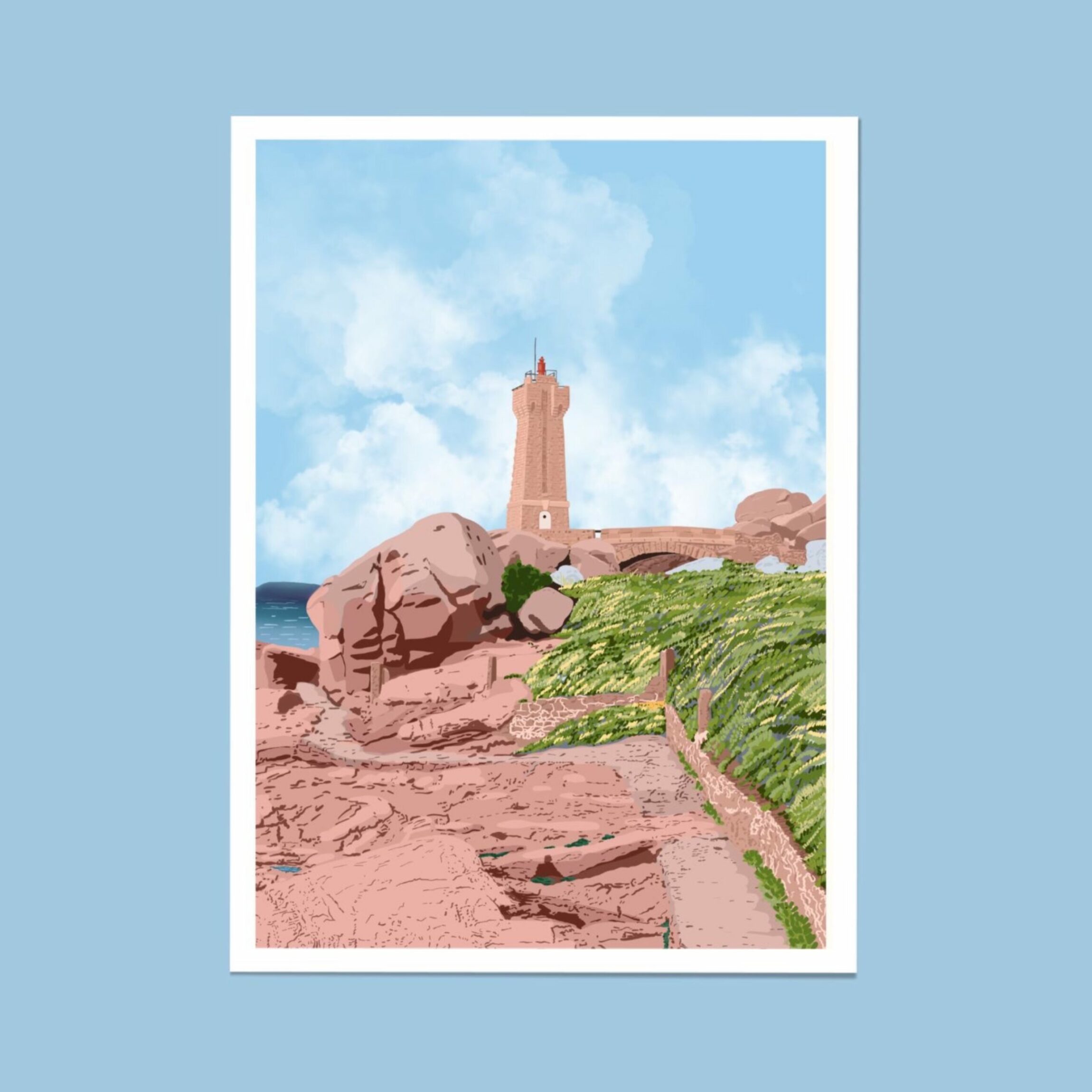 affiche voyage bretagne Ploumanac'h