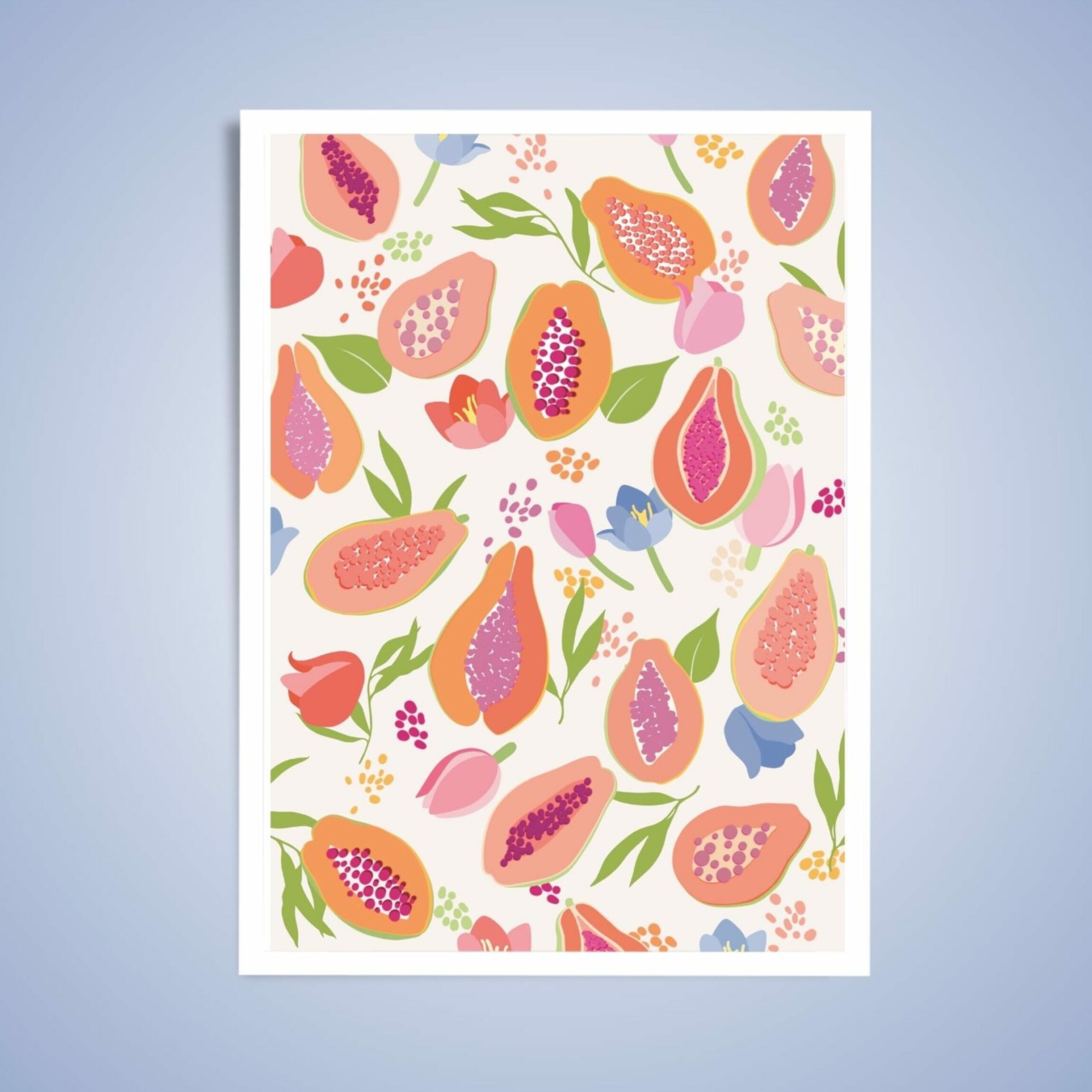affiche florale papaye tulipe