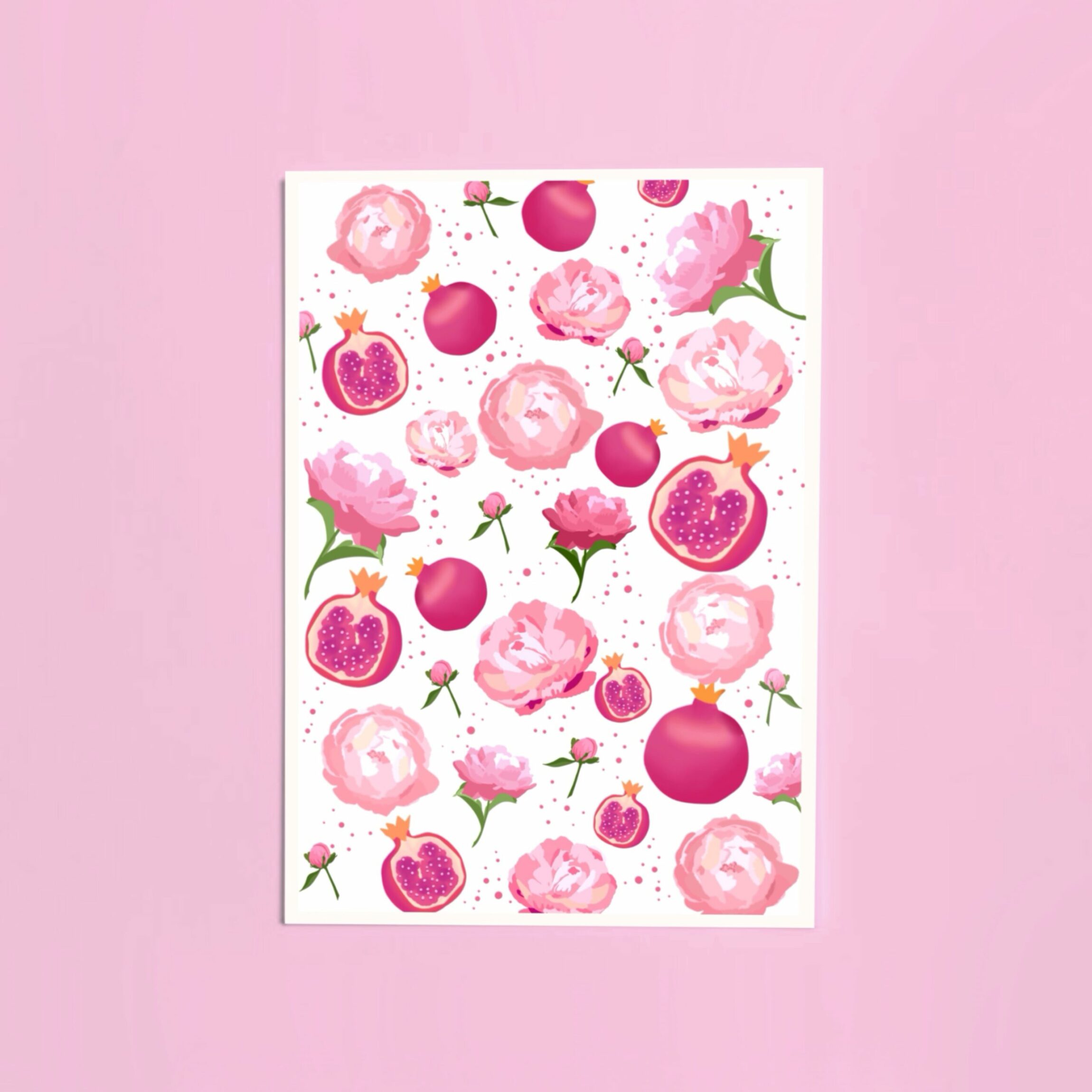 affiche florale pivoine grenade