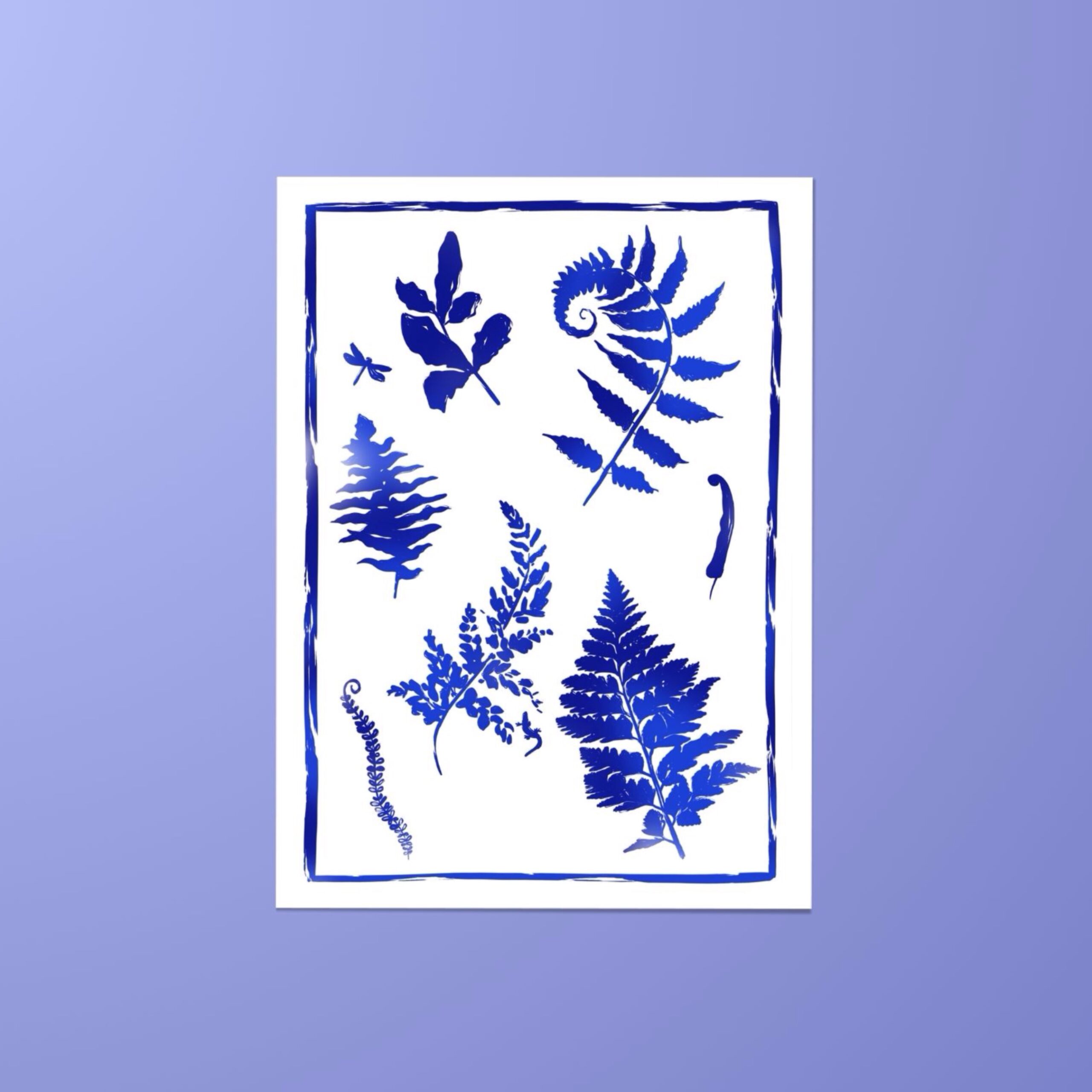 affiche bleue fougères