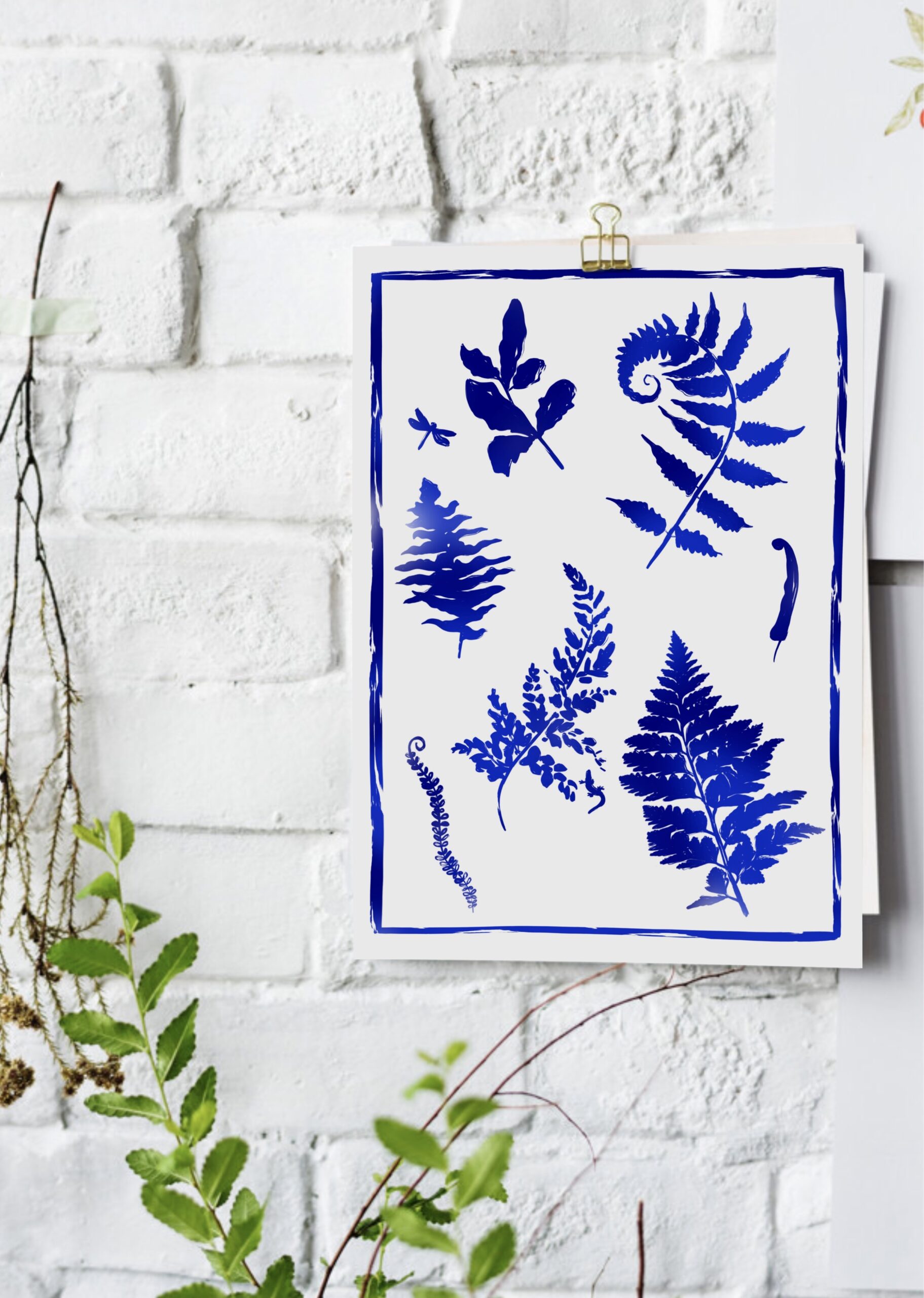 affiche bleue fougères