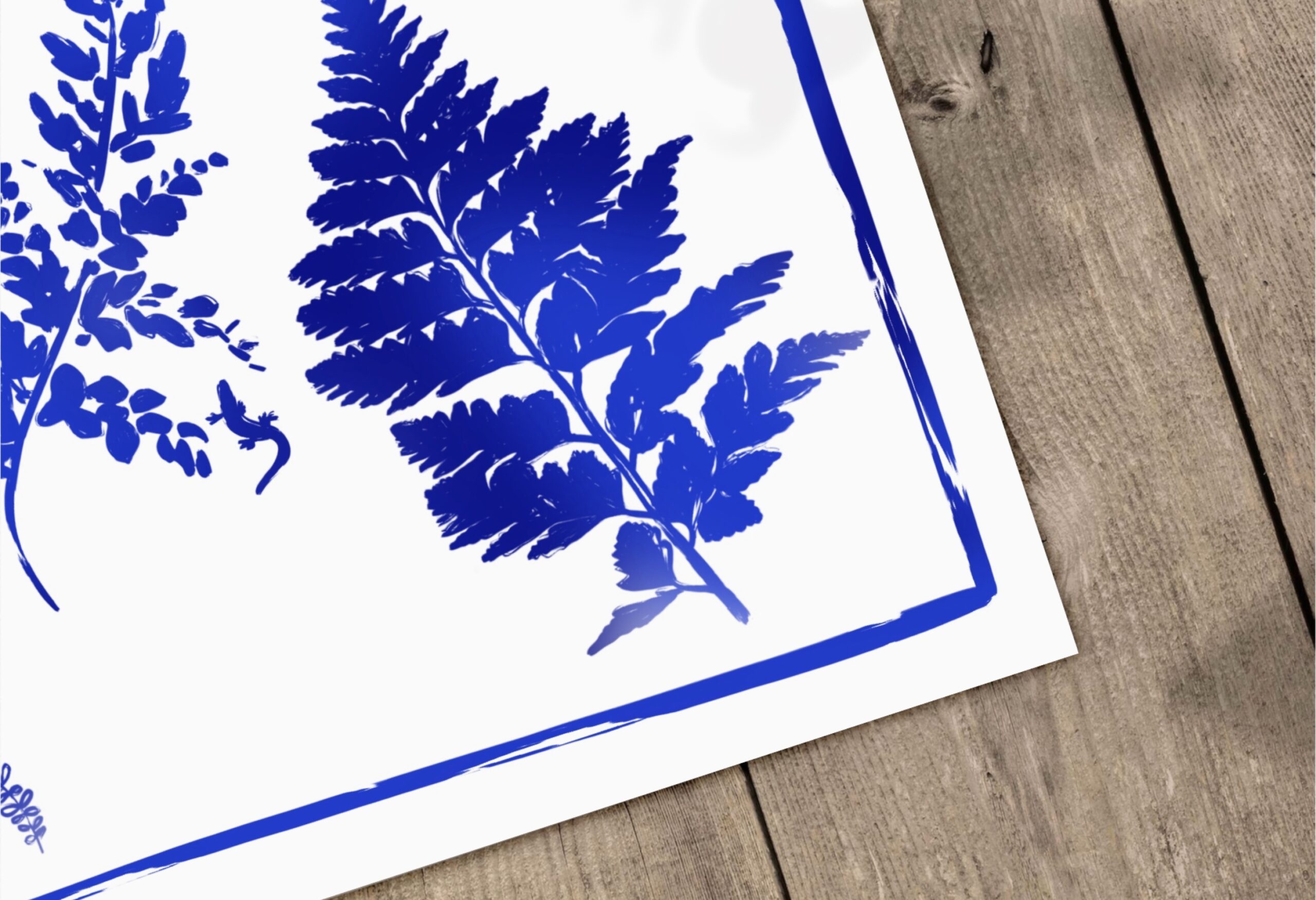 affiche bleue fougères