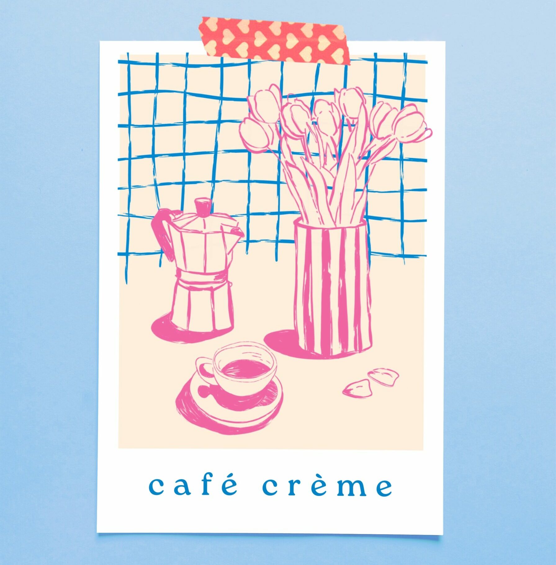 affiche food lover café fleurs