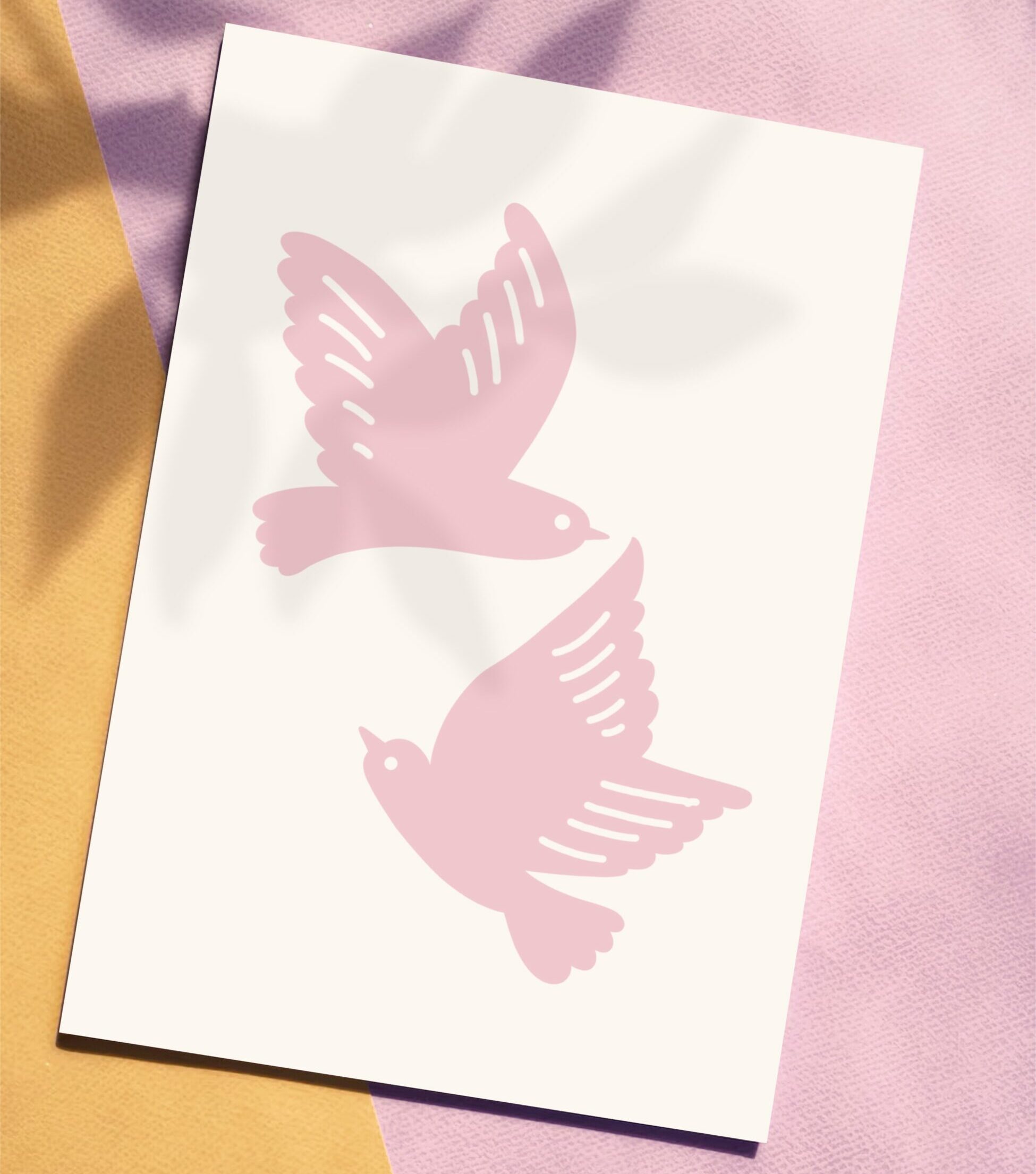 affiche enfants osieaux roses