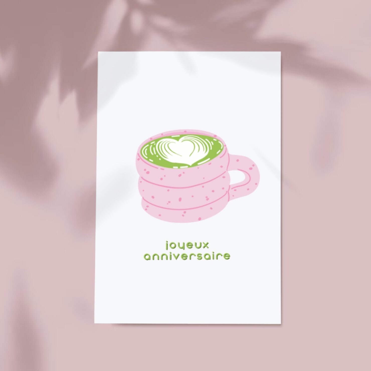 carte anniversaire matcha