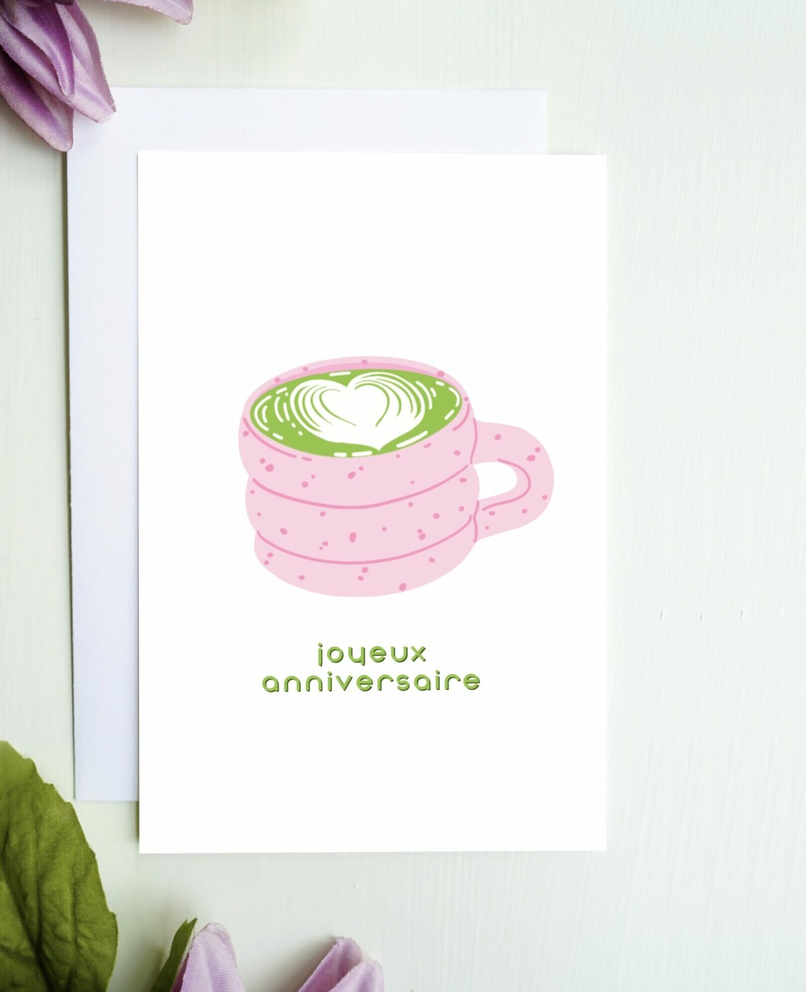 carte anniversaire matcha