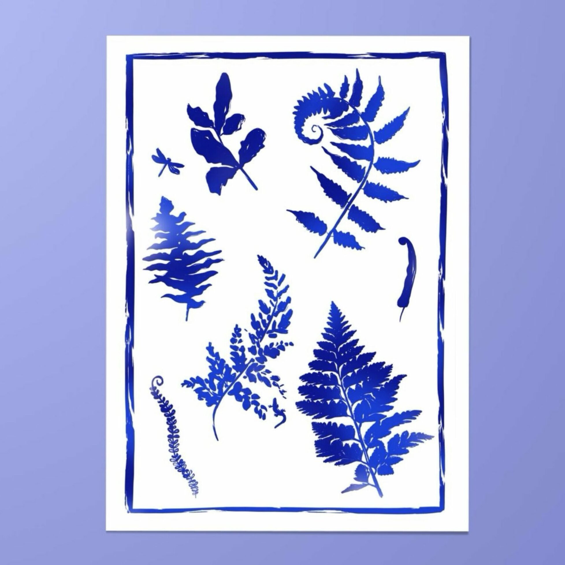 affiche bleue fougères