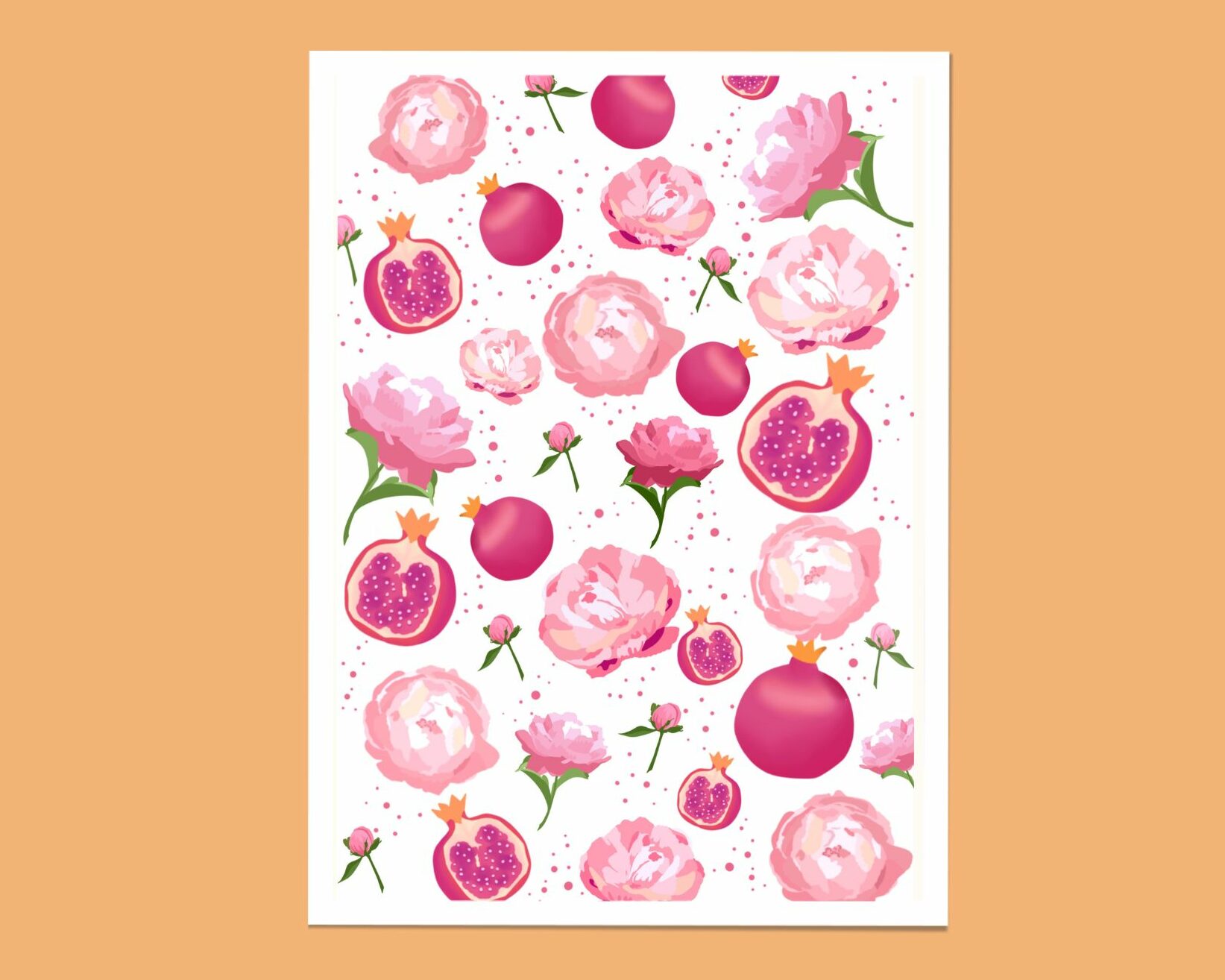 affiche florale pivoine grenade