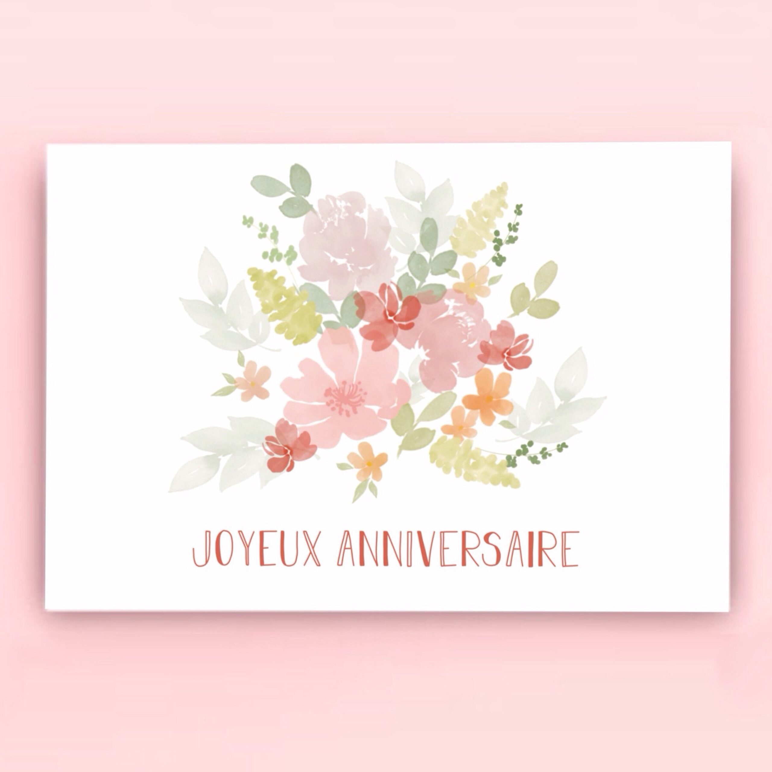carte anniversaire fleurs