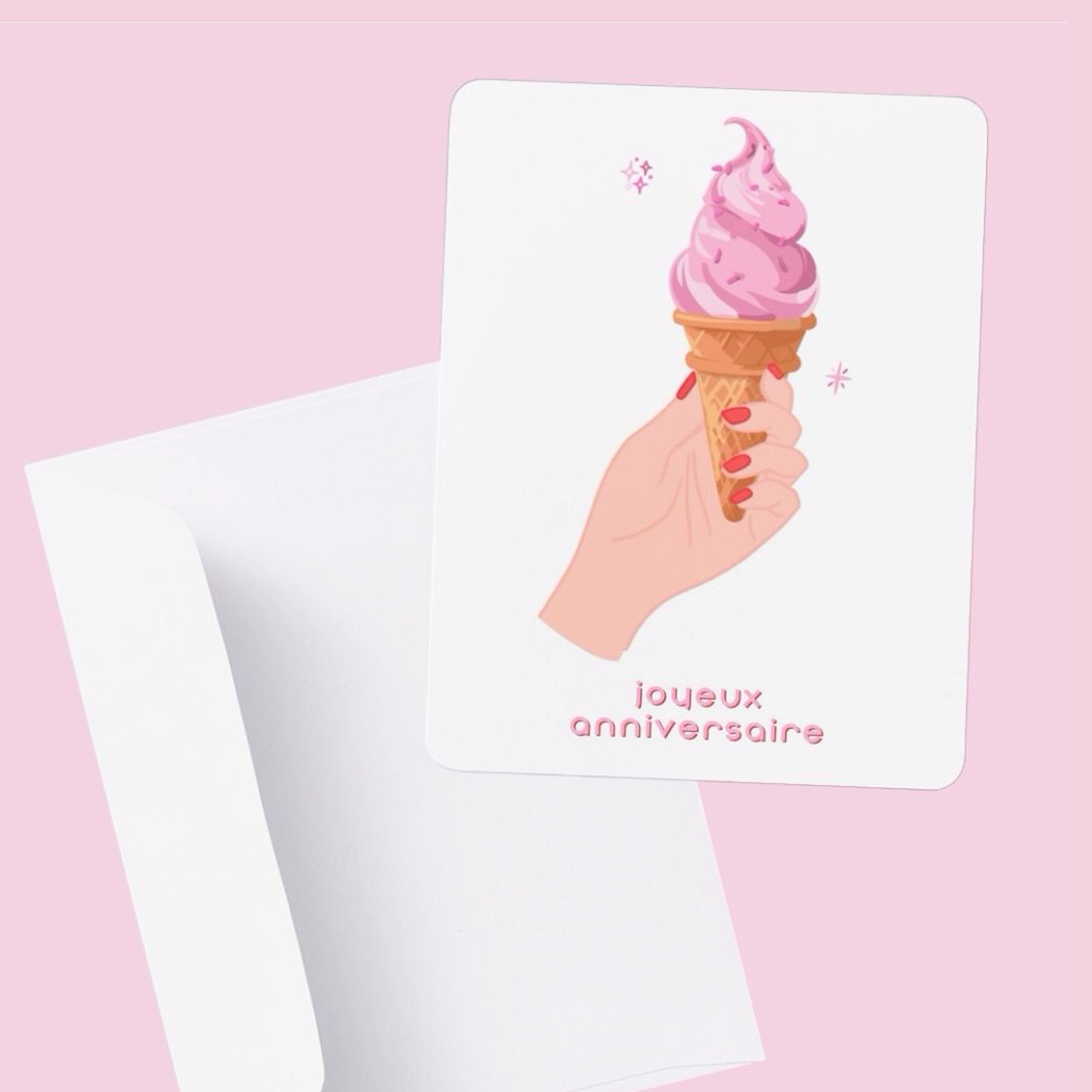 carte anniversaire glace