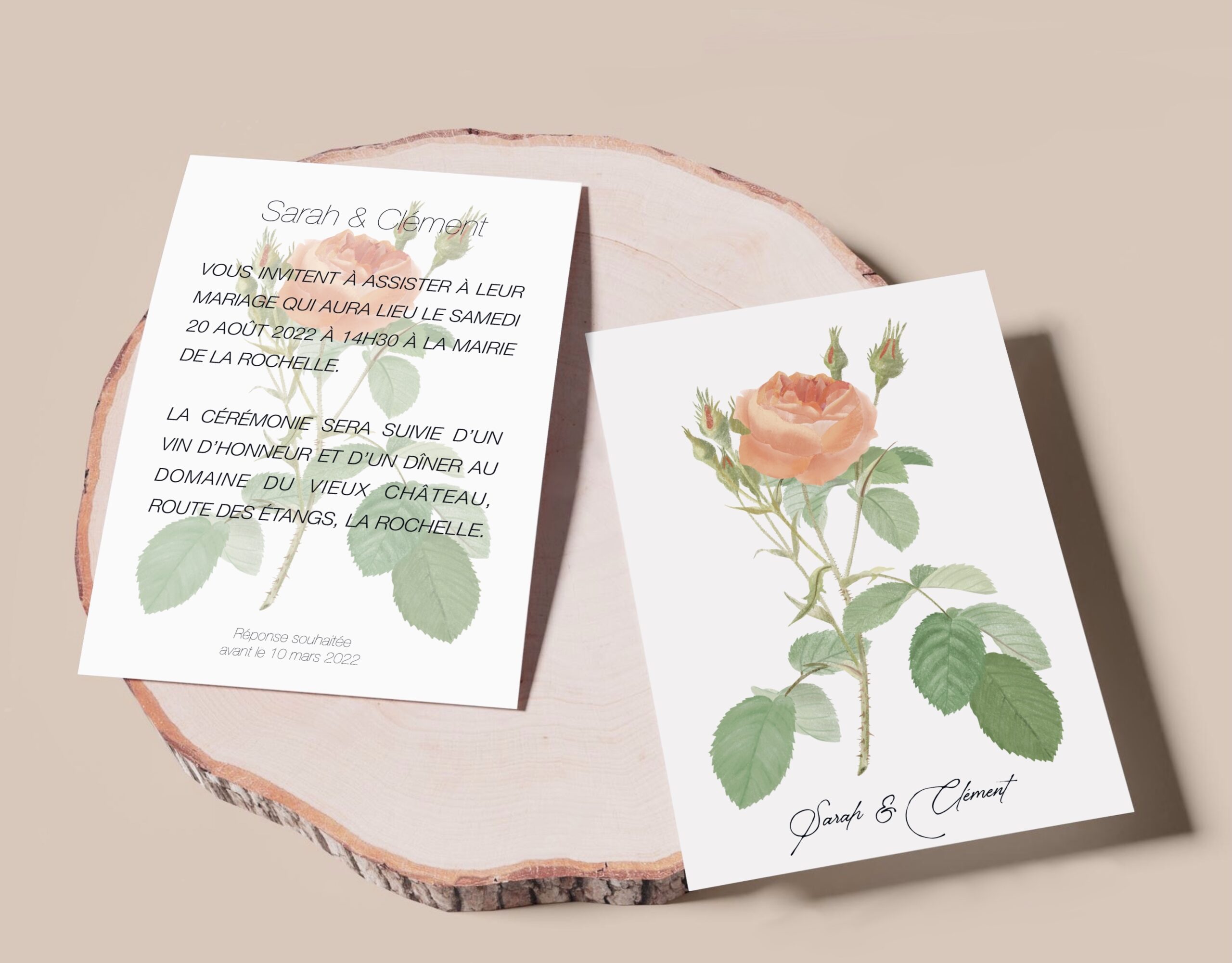 papeterie de mariage botanique romantique
