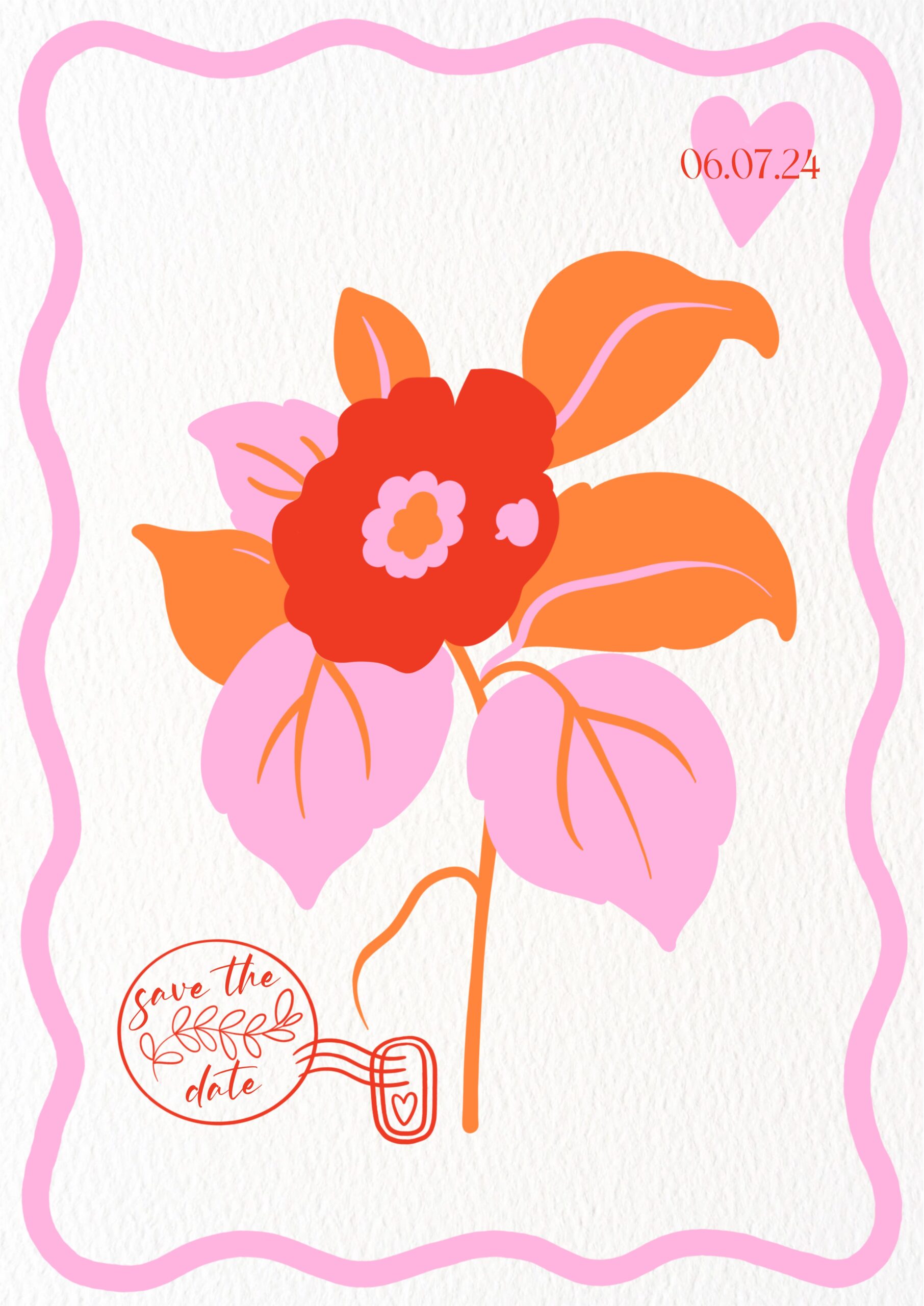 save the date mariage moderne Fleurs des champs